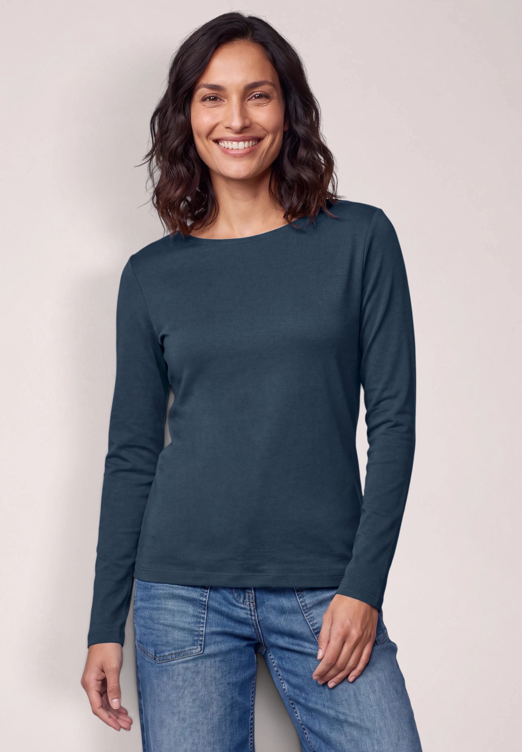 CECIL Langarmshirt aus reiner Baumwolle