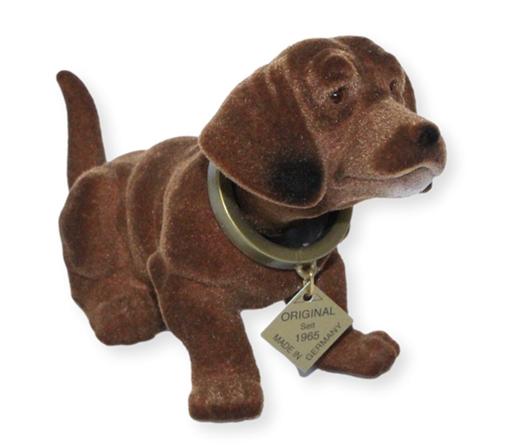 Rakso Oskar Schneider GmbH Dekofigur Orginal Wackel Dackel Figur Hund Wackelfigur H 10 cm mit Wackelkopf