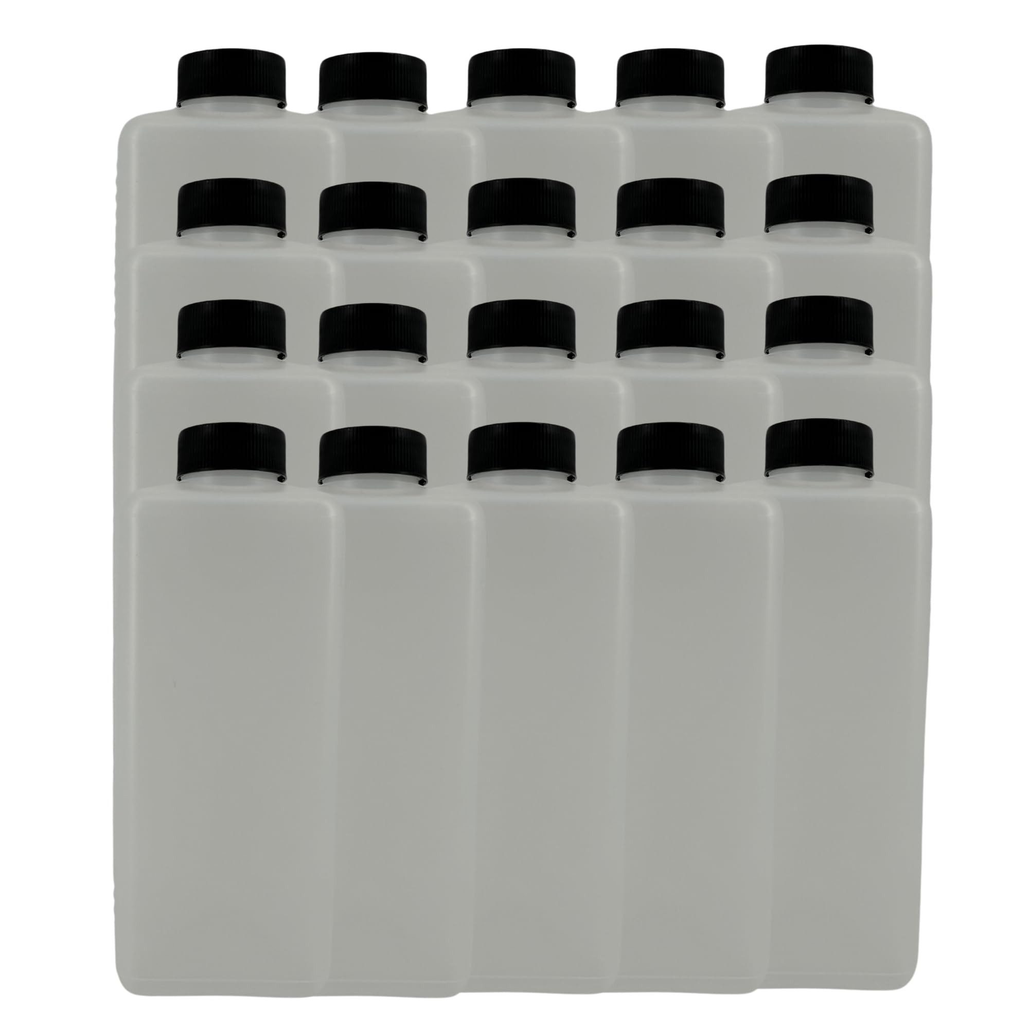 TronicXL Flaschenverschluss 40 xLeerflasche Plastikflasche Flasche 1 Liter Kunststoff mit Deckel, RD40 Gewinde Vierkantflasche HDPE zum befüllen leere Flasche