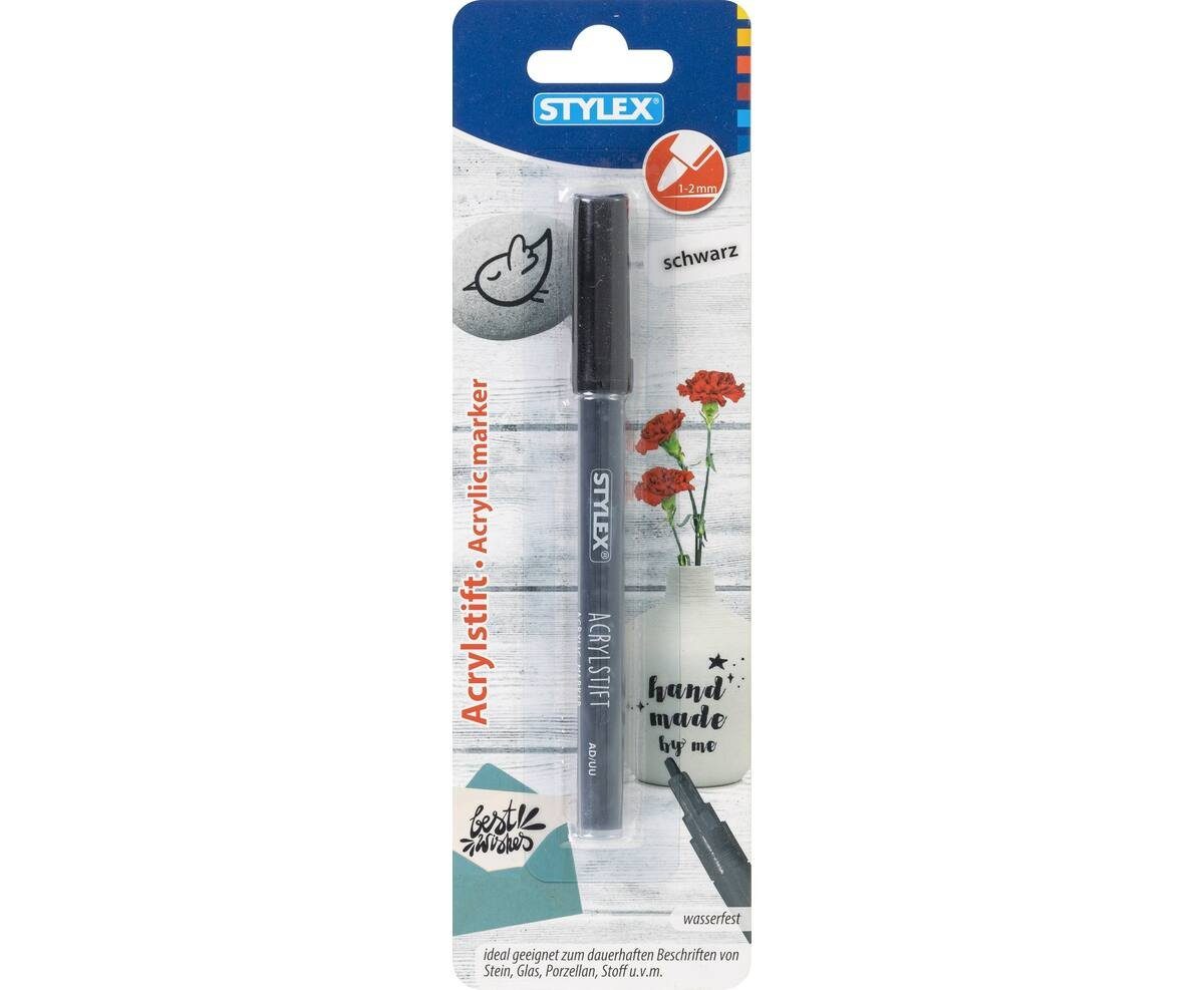Lackmarker STYLEX Acrylstift - 2 mm - schwarz