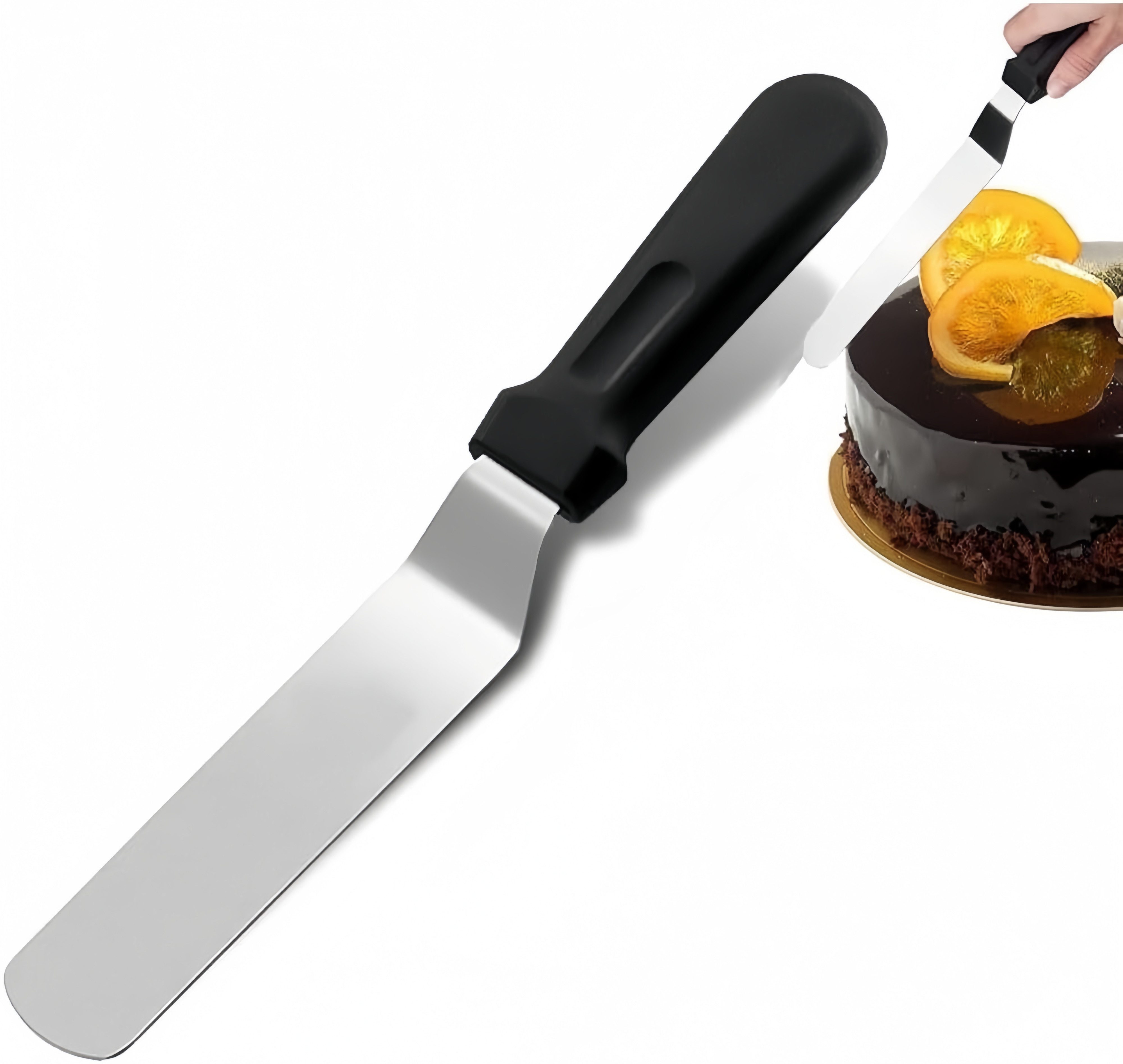 FOUORTUNATE-BEE Tortenmesser 6-Zoll Edelstahl-Schrägspachtel für präzises Dekorieren von Kuchen, Ideal für Gebäck, Torten und kreative Backdekorationen
