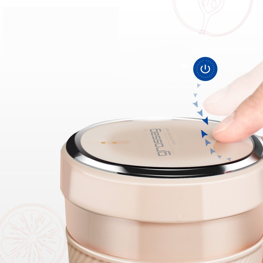 grossag Akku-Smoothie-Maker Akku Smoothie Mixer to-go, 300ml, Hellblau, MX 10.08 (1380)
