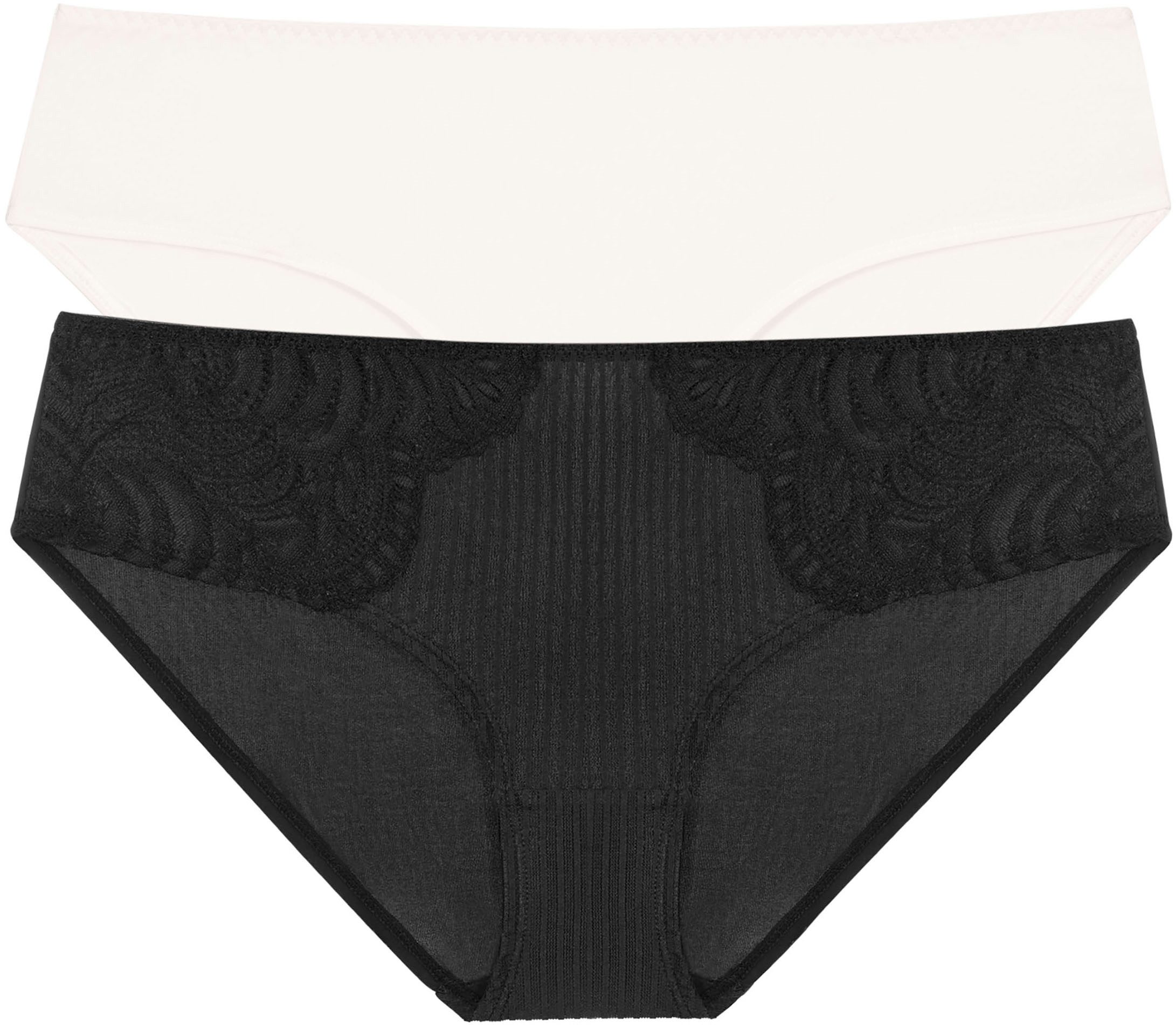 Dorina Hipster Emersyn (2er Pack) leicht transparent, mit Spitze, mit Mesh, weich, bequem, gestreift
