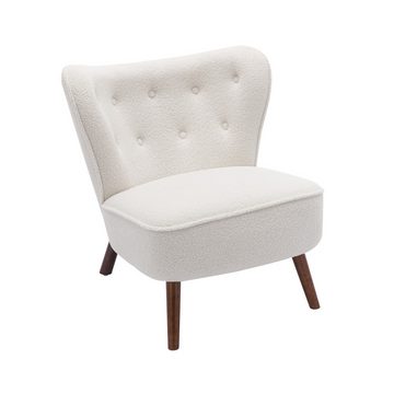 MODFU Sessel mit hoher Rückenlehne, mit Beine aus Massivholz, Freizeitstuhl, Wohnzimmerstuhl