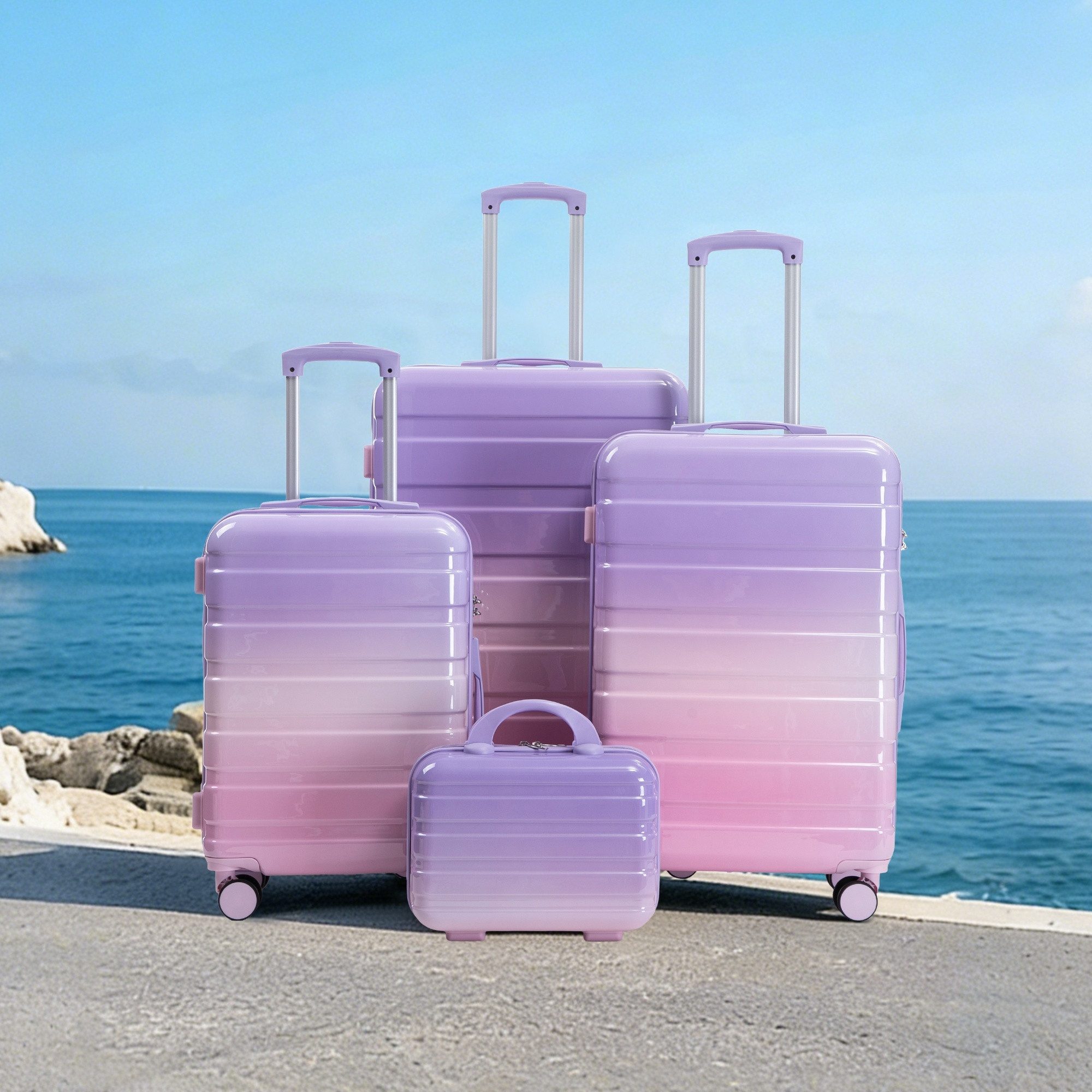 LVHOM Hartschalen-Trolley Handgepäck-Trolley & Koffer Set, 14"/20"/24"/28", günstig online kaufen