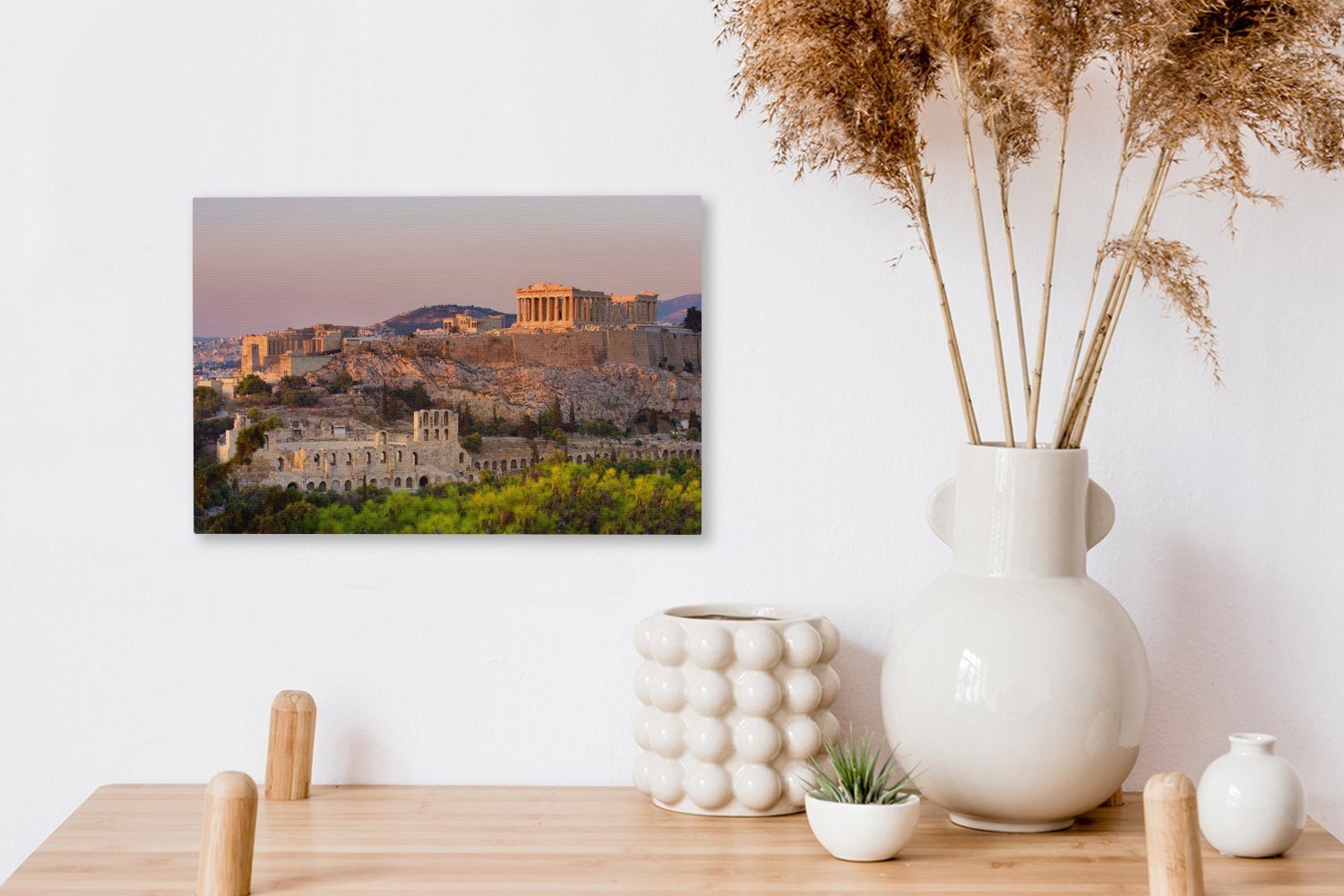 Leinwandbilder, 30x20 St), Parthenon (1 cm Der Wandbild bunten Wanddeko, Aufhängefertig, OneMillionCanvasses® Himmel, vor griechische Leinwandbild einem