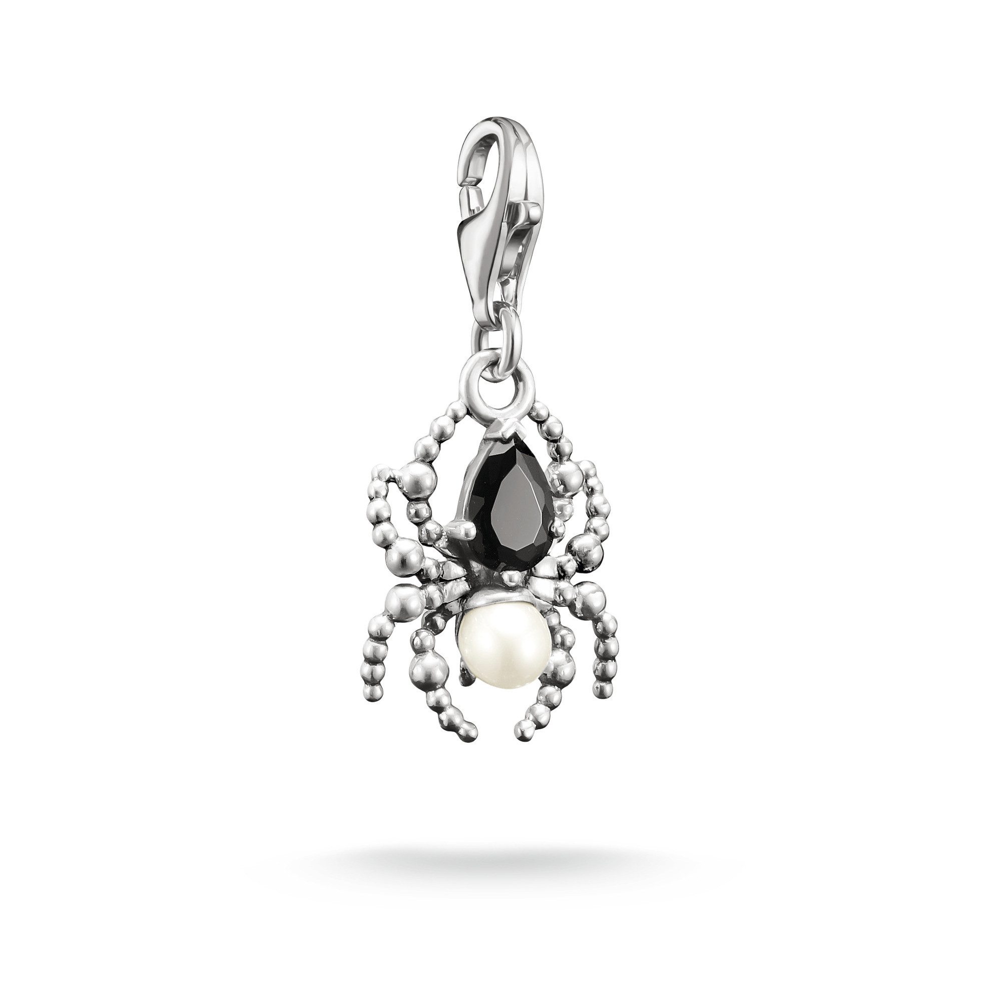 THOMAS SABO Charm-Einhänger True Romance Spinnen-Optik Charm - Original, mit Zirkonia (synth) und Süßwasserzuchtperle