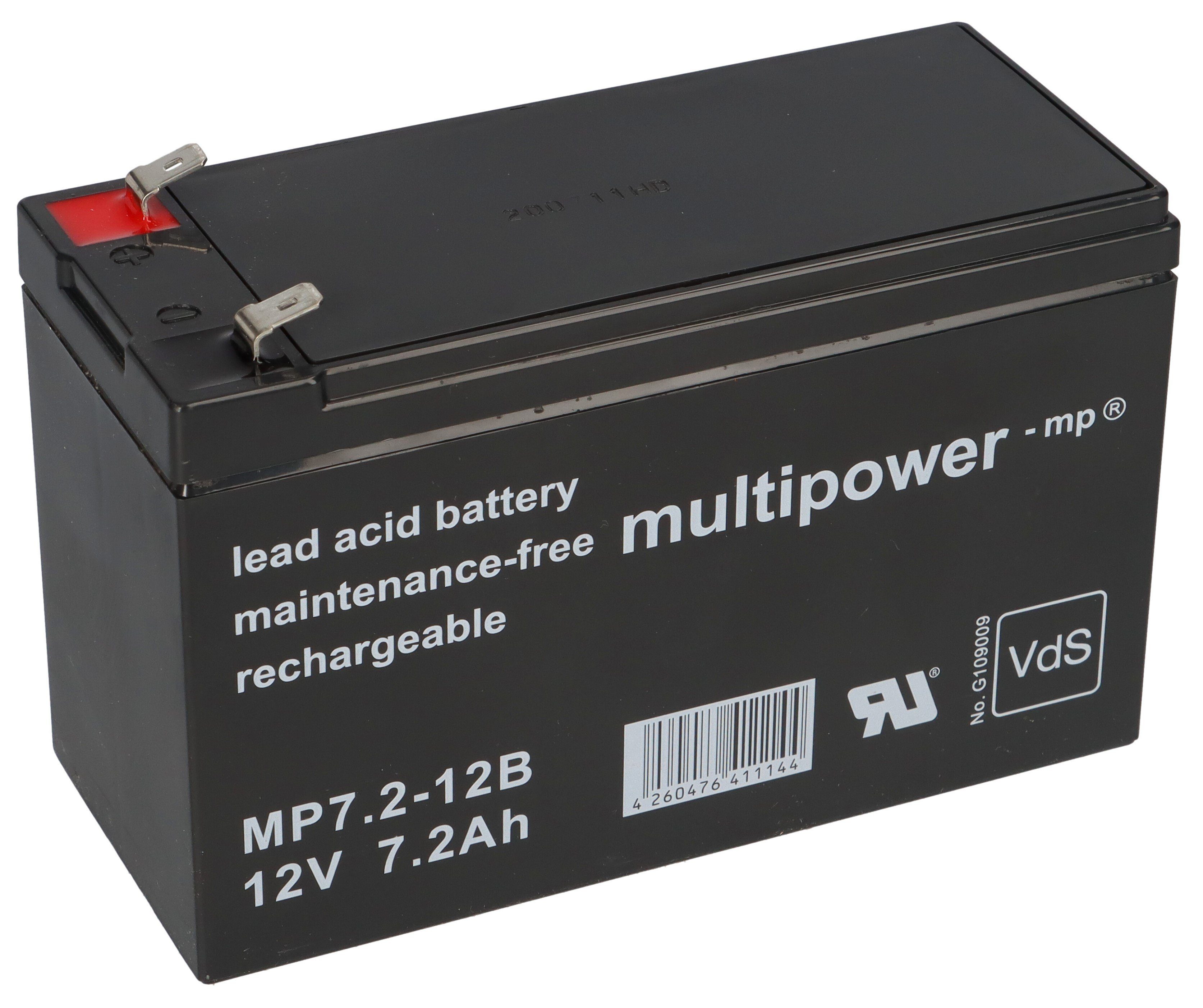 Multipower Multipower Blei-Akku MP7,2-12B Pb 12V / 7,2Ah VdS G109009, Faston 6,3 Bleiakkus