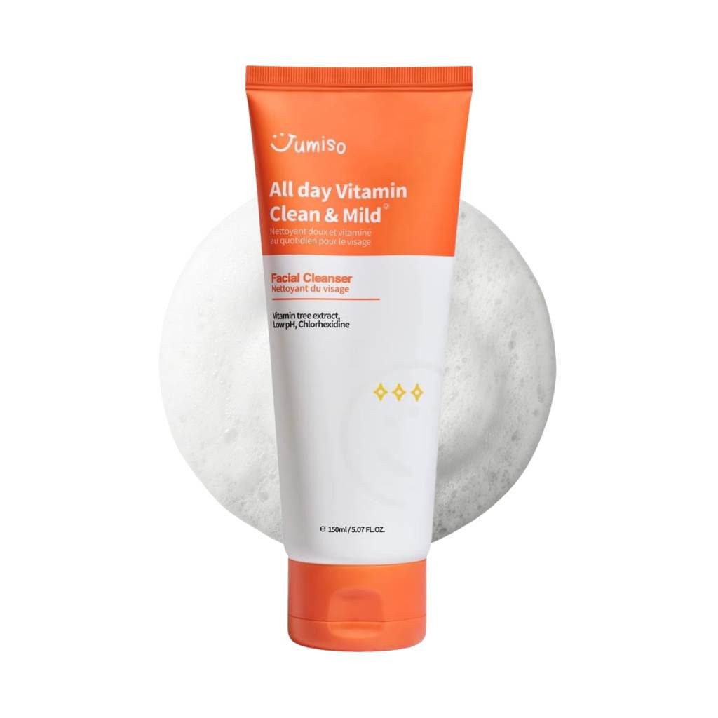Jumiso Gesichts-Reinigungsschaum All Day Vitamin Clean Mild Facial Cleanser 150 ml – sanftes, Reinigungsgel mit Salicylsäure & Vitamin C, pH-hautneutral