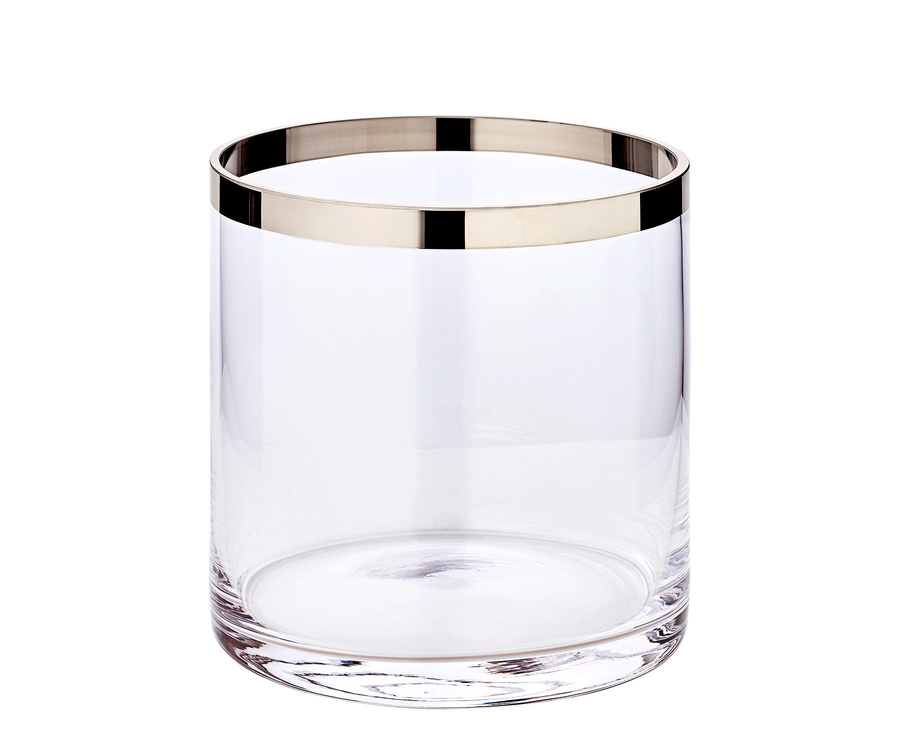 EDZARD Windlicht Molly, Kristallglas mit Platinrand, mundgeblasen, H 15 cm, günstig online kaufen