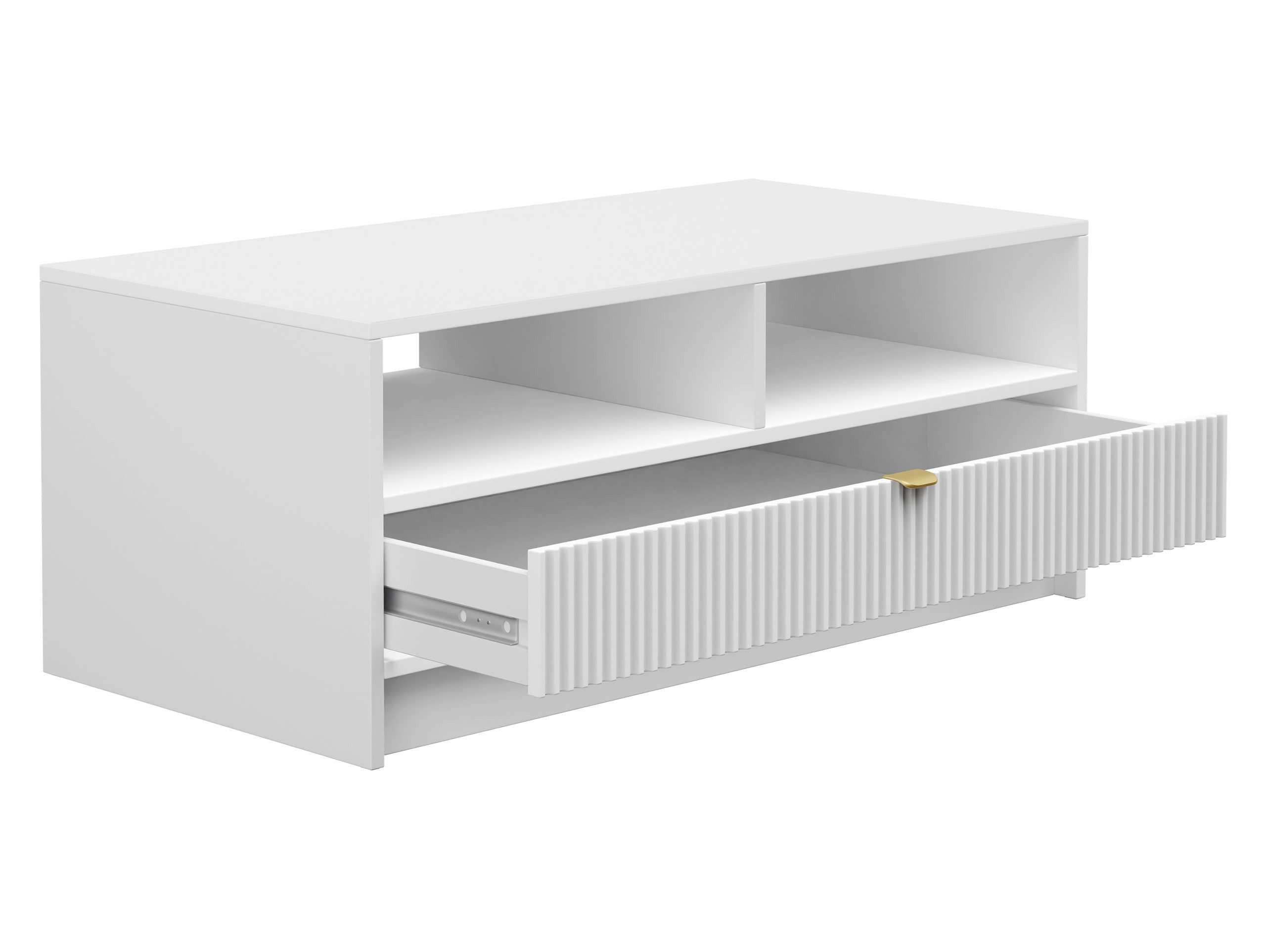 MIRJAN24 Couchtisch Tireno 1SZ (mit Schublade), Aluminiumgriff in der Farbe Gold