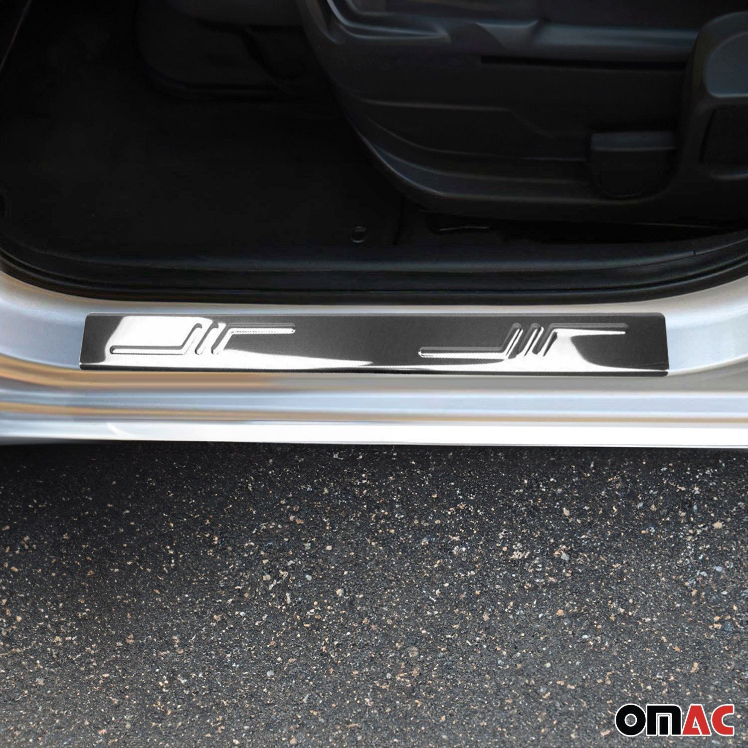OMAC Zierleisten-Aufkleber Einstiegsleisten für Nissan X-Trail T30 T31 T32 2001-2025 Chrom 2x, (2tlg), Langlebig,Einfache Reinigung,Einfache Installation,Rostbeständig