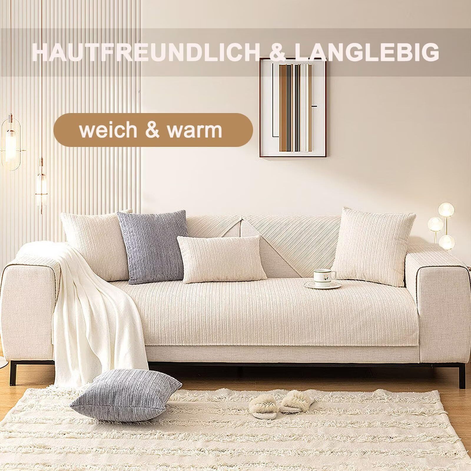 Zyronn Sofaschoner Sofadecke L-Form rutschfest – Chenille Sofaschoner für Sitzfläche, Couch Überwurfdecke & Sofa Bezug zum Schutz und Dekorieren