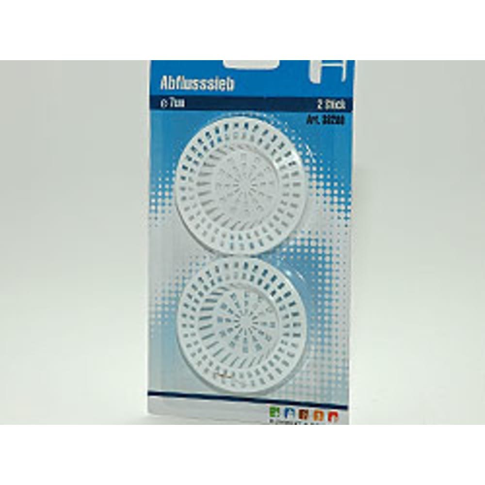 HundB Abflusssieb Abflusssiebe Kunststoff 2 Stück Ø 70mm für Küche Bad weiß, Kunststoff, (Stück, 2-St., Abflusssiebe), Abflussfilter Abflussstopfen Sieb Waschbeckenfilter Badewannensieb