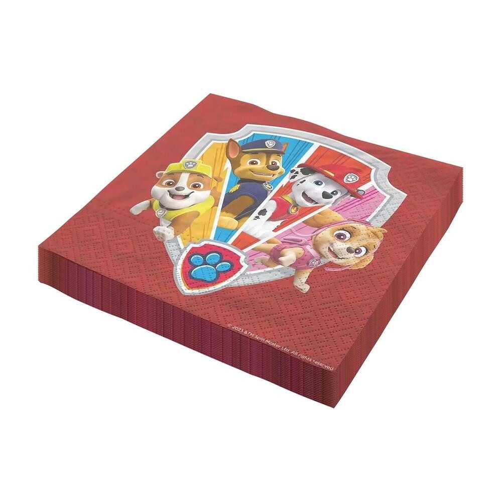 Party Factory Papierserviette Paw Patrol Servietten 3 lagig 20er Kinder Geburtstag Party, (20 St), Einweg