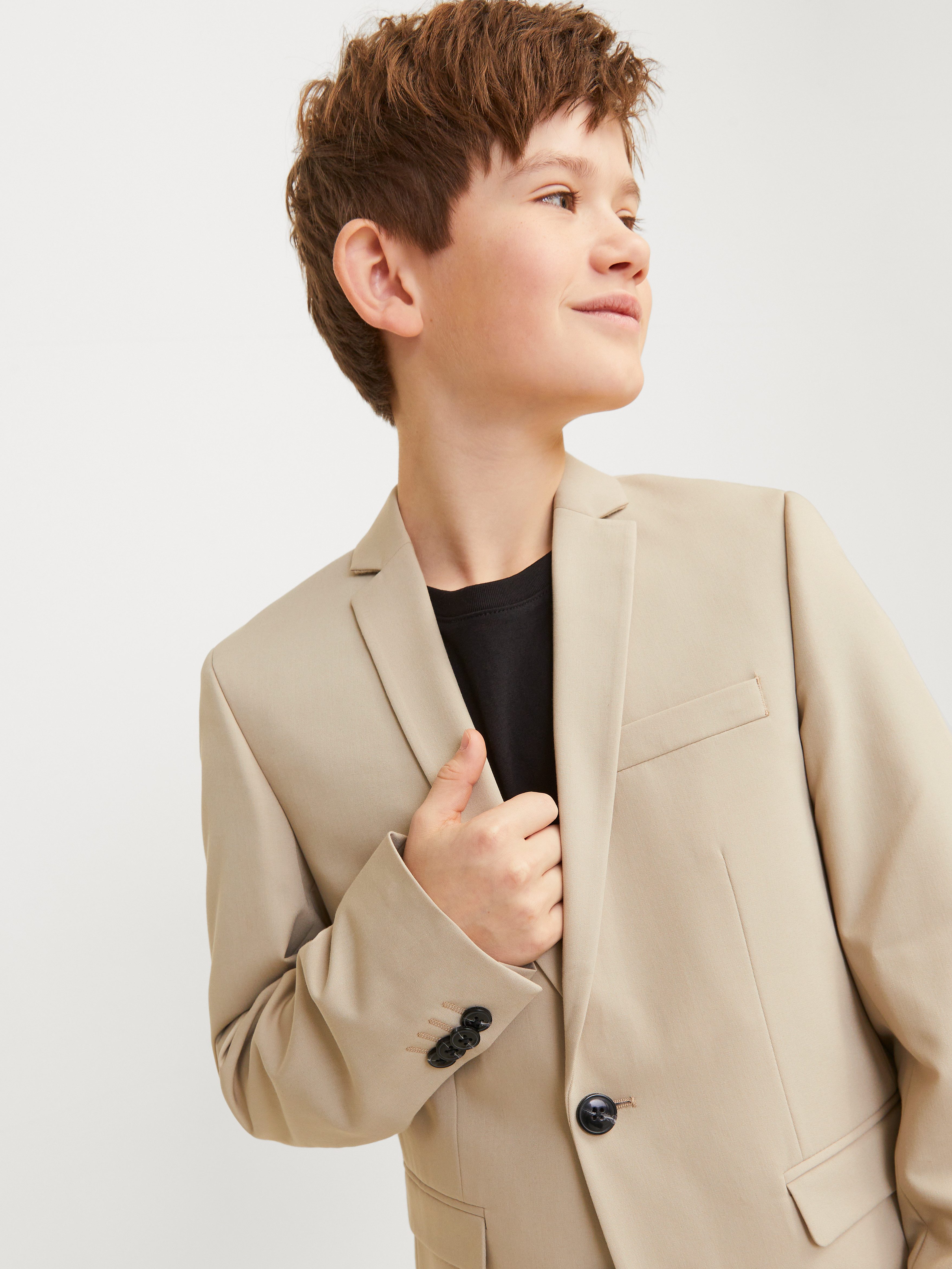 Jack & Jones Junior Sakko JPRSOLAR stylisch, elastisch, pflegeleicht unifarben, modisch, slim fit, Reverskragen