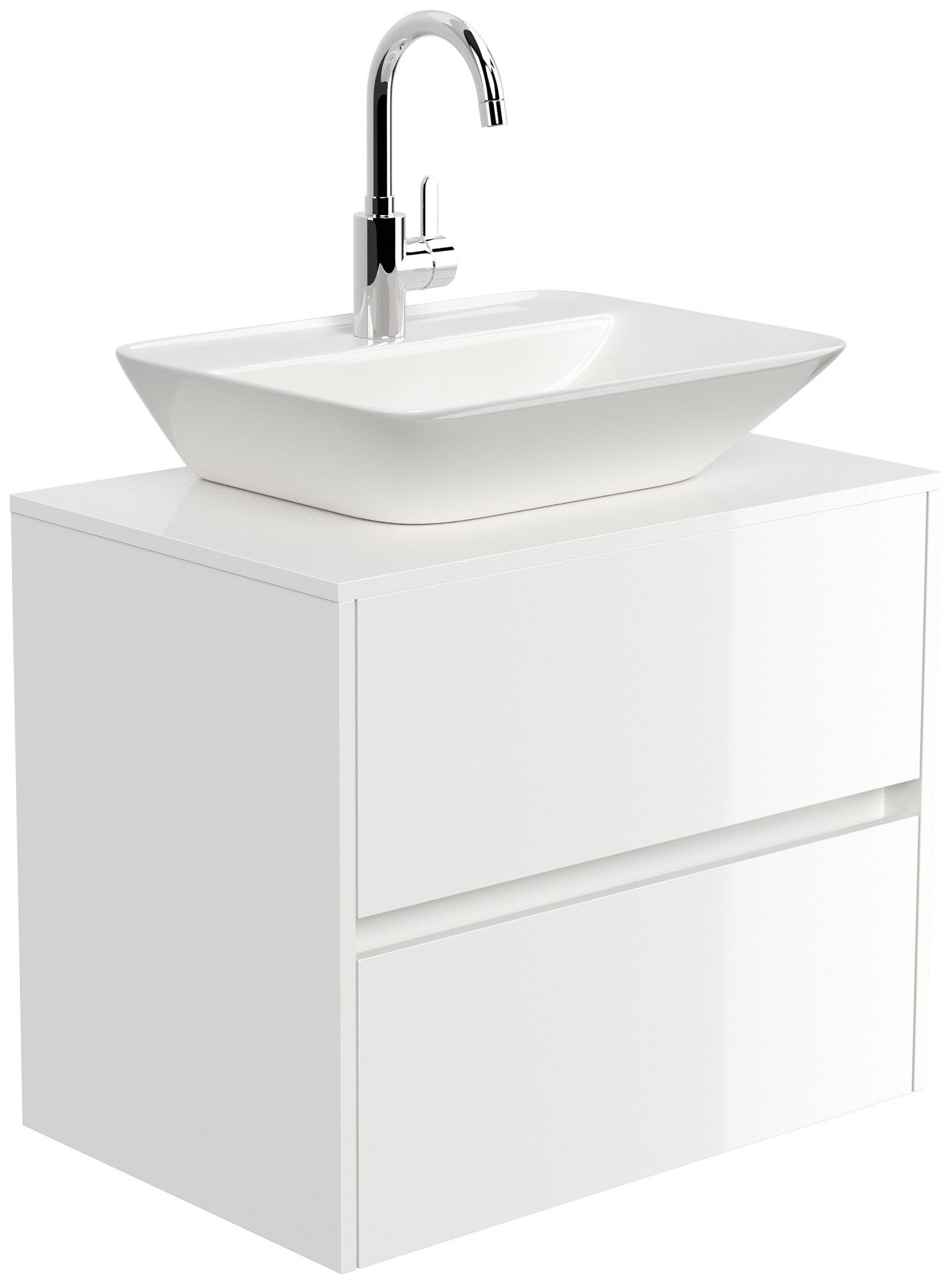 Magnolia Home Aufsatzwaschbecken Badmöbel Taifun 80cm mit modernem Aufsatzwaschbecken weiß Hgl