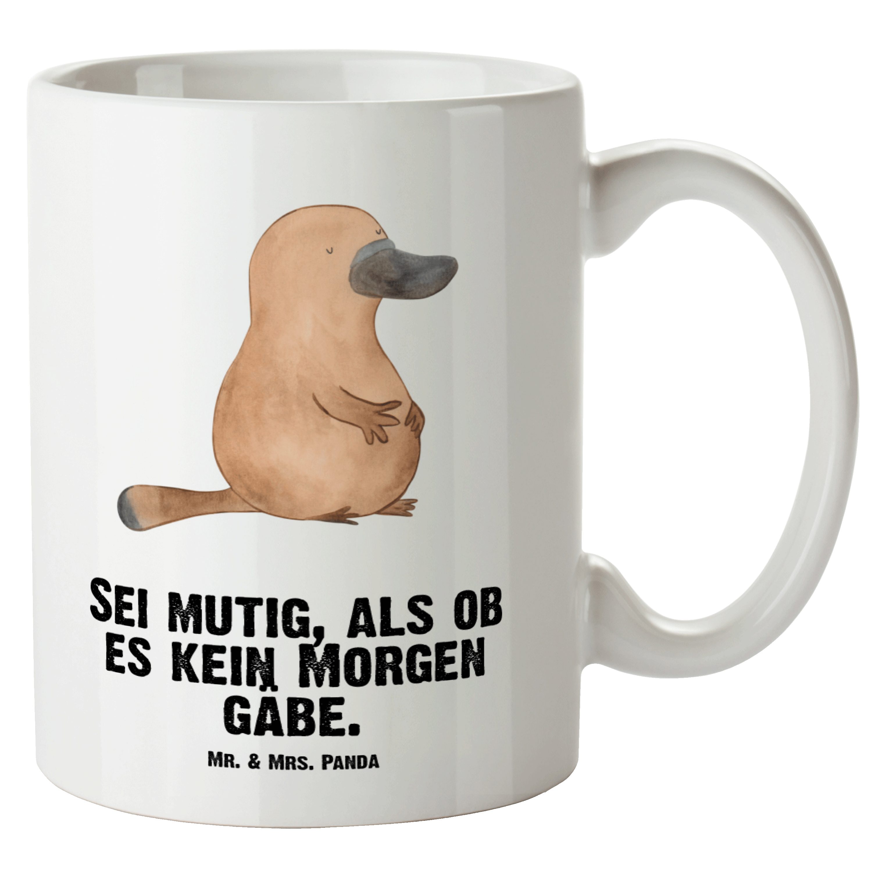 Mr. mutig Schnabeltier Teetass, Büro, XL Schnabeltiere, Weiß Mrs. - Tasse & Geschenk, Panda XL Tasse - Keramik