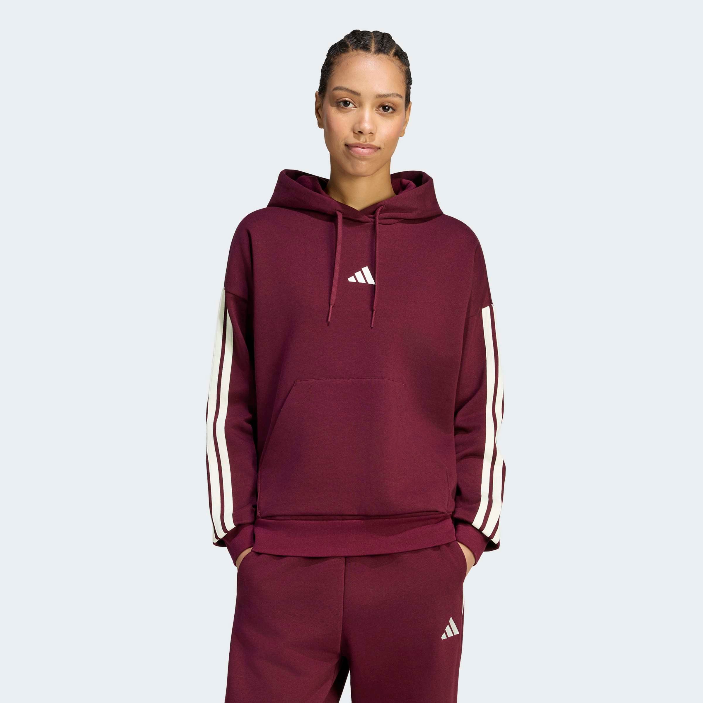 adidas Sportswear Kapuzensweatshirt ESSENTIALS 3-STREIFEN FLEECE HOODIE mit Kapuze, aus superweichem Fleece, in normaler Länge
