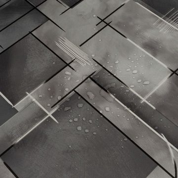 laro Tischdecke Wachstuch-Tischdecken Abwaschbar Weiß Schwarz Steinoptik rechteckig