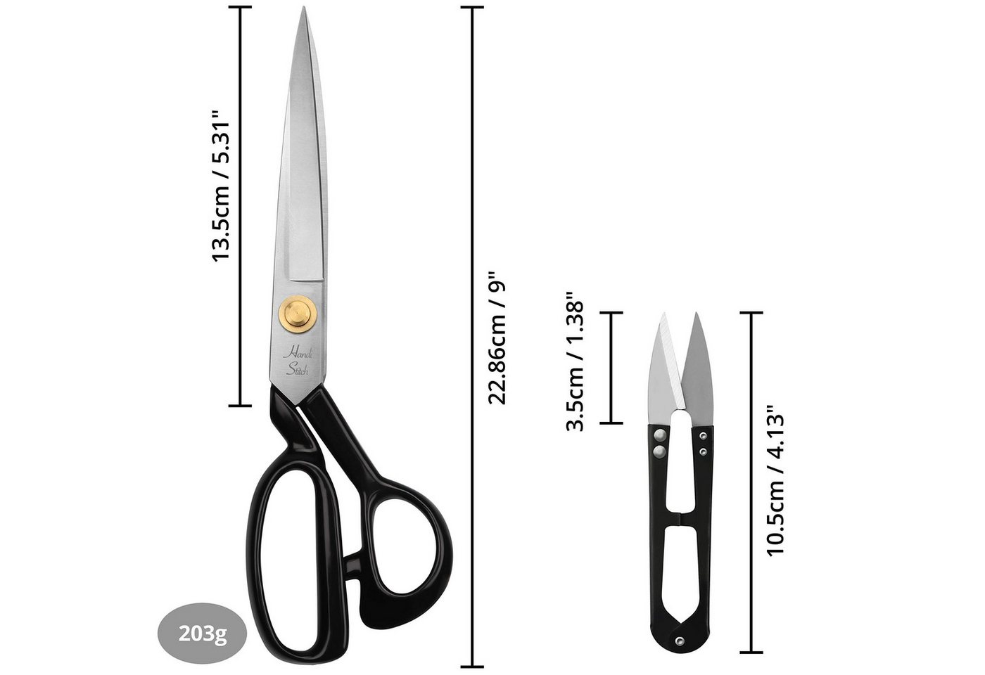 Thumbnail - Handi Stitch Papierscheren Hochwertige Edelstahl Stoffschere - 22,86cm präzise, (2-tlg)