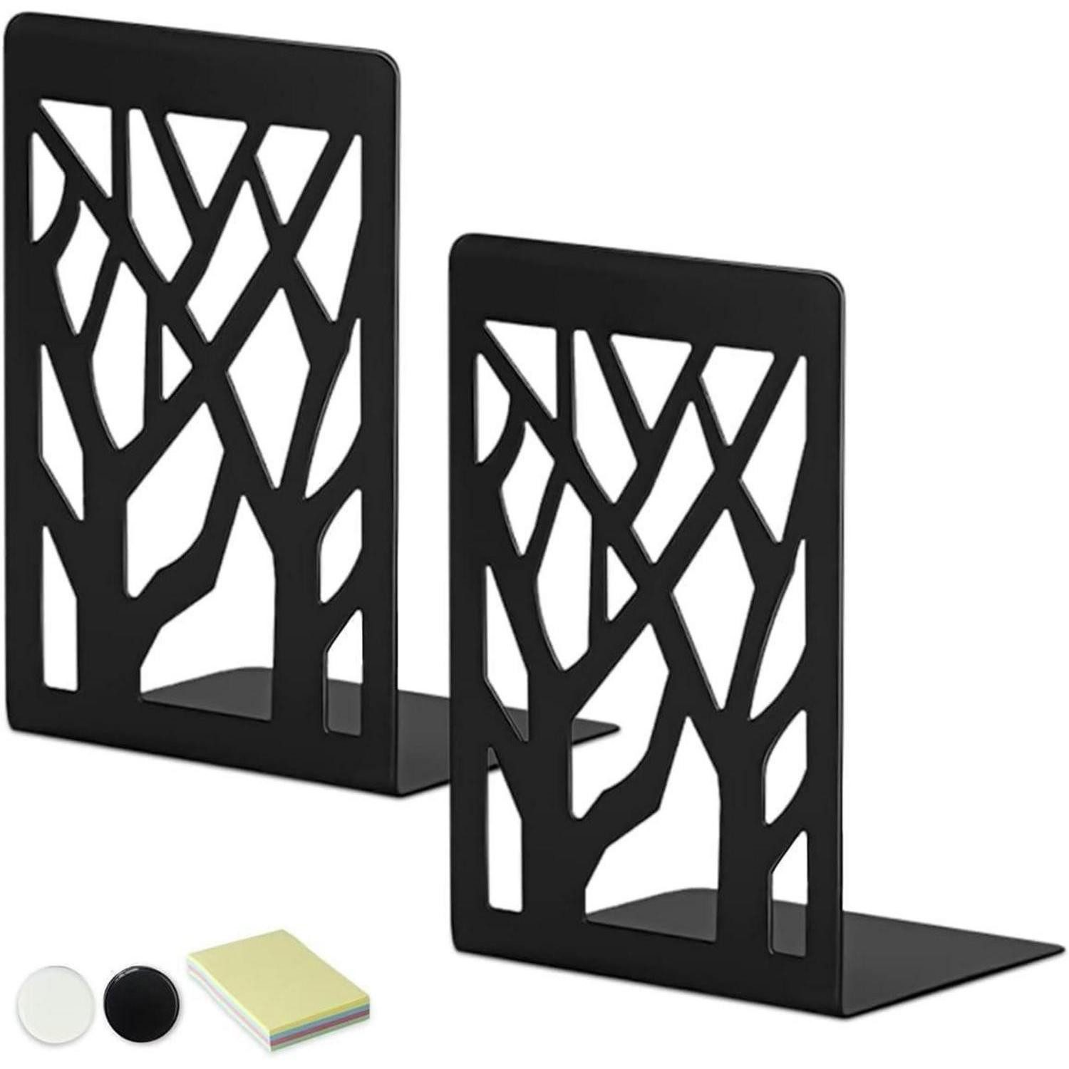 LuxusKollektion Buchstütze Buchstützen Metall Bäume Schwarz 1Paar