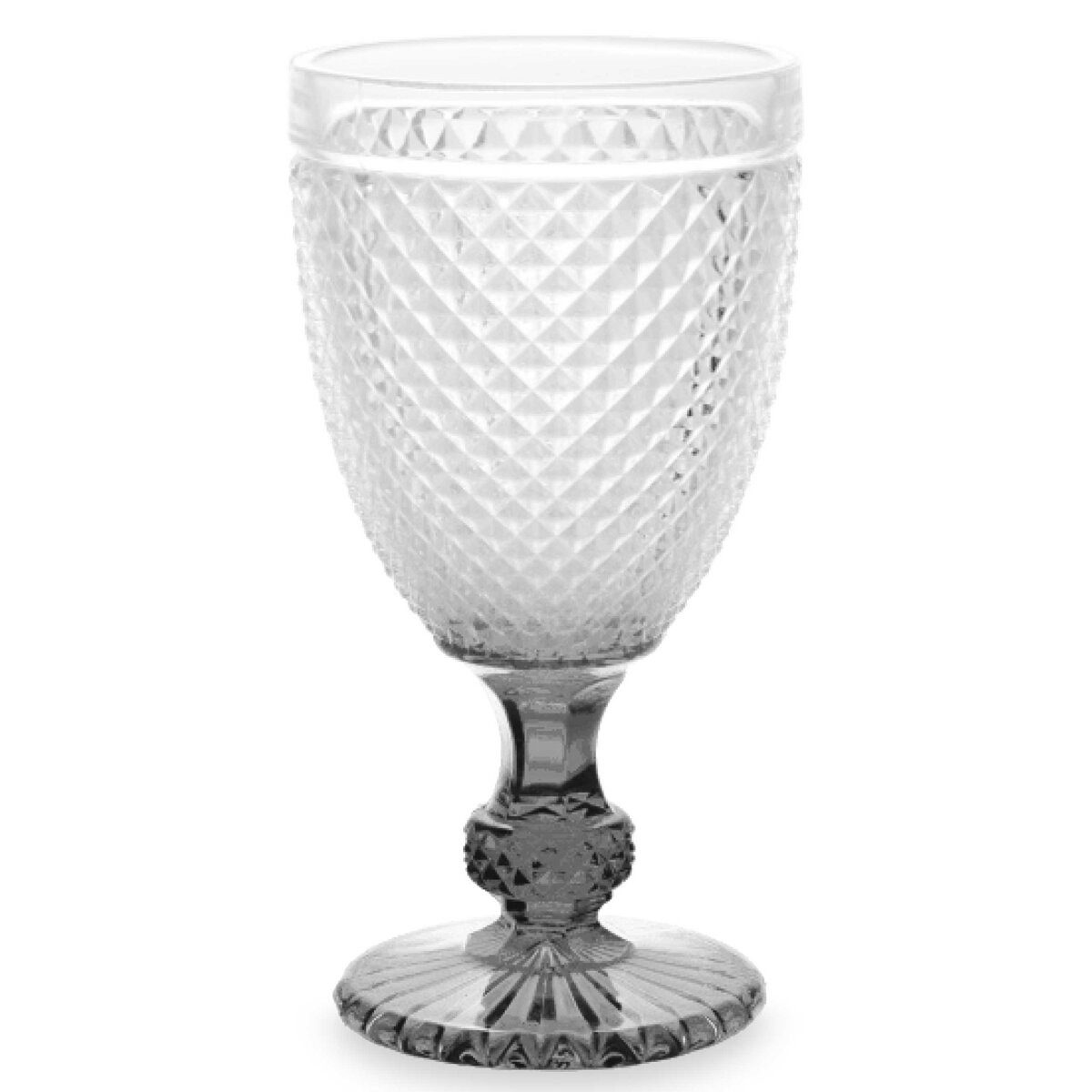 Vivalto Weinglas Wasserglas mit Kristalldesign, 256 ml, 6 Stück, Glas