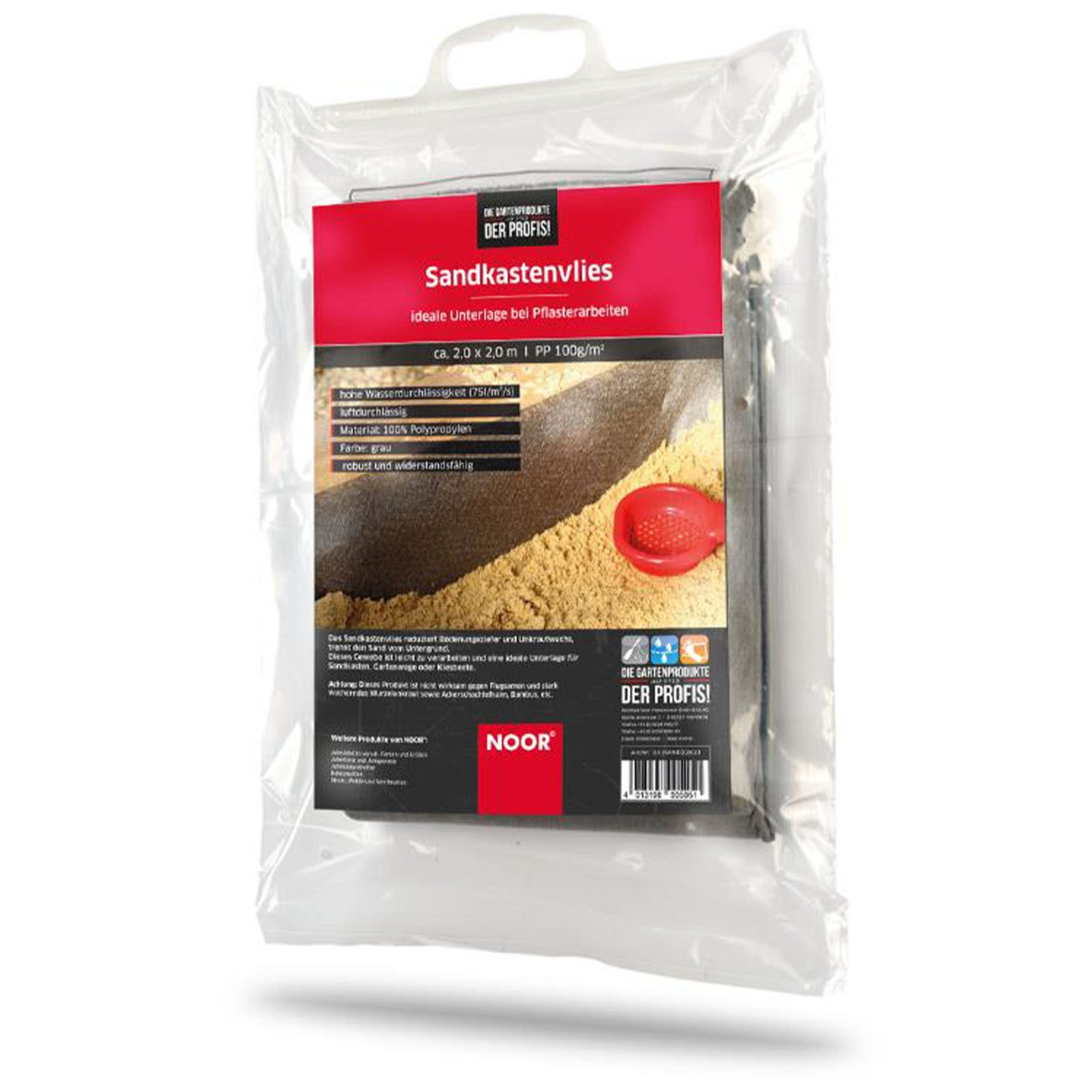 NOOR Unkrautvlies für Sandkasten - Trennvlies Unterlage vermindert Unkrautwachstum, vielseitig einsetzbares Gewebe für Gartenbau, Pflasterarbeiten uvm.