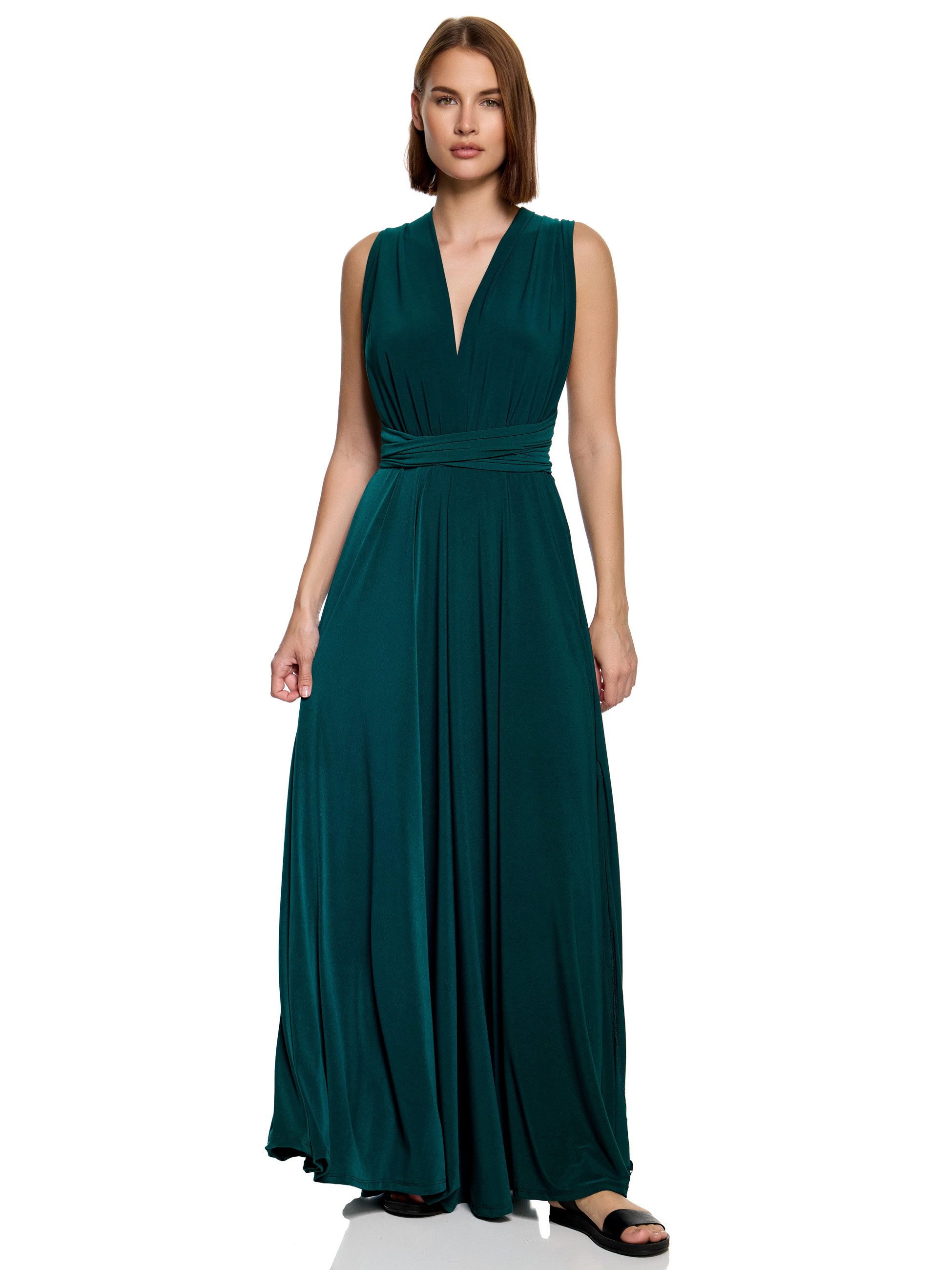 Worldclassca Abendkleid Worldclassca Abendkleid Partykleid Lang mit Schlitz Sommerkleid Maxikleid Cocktailkleid Wickelkleid Elegant Schulterfrei Ärmellos