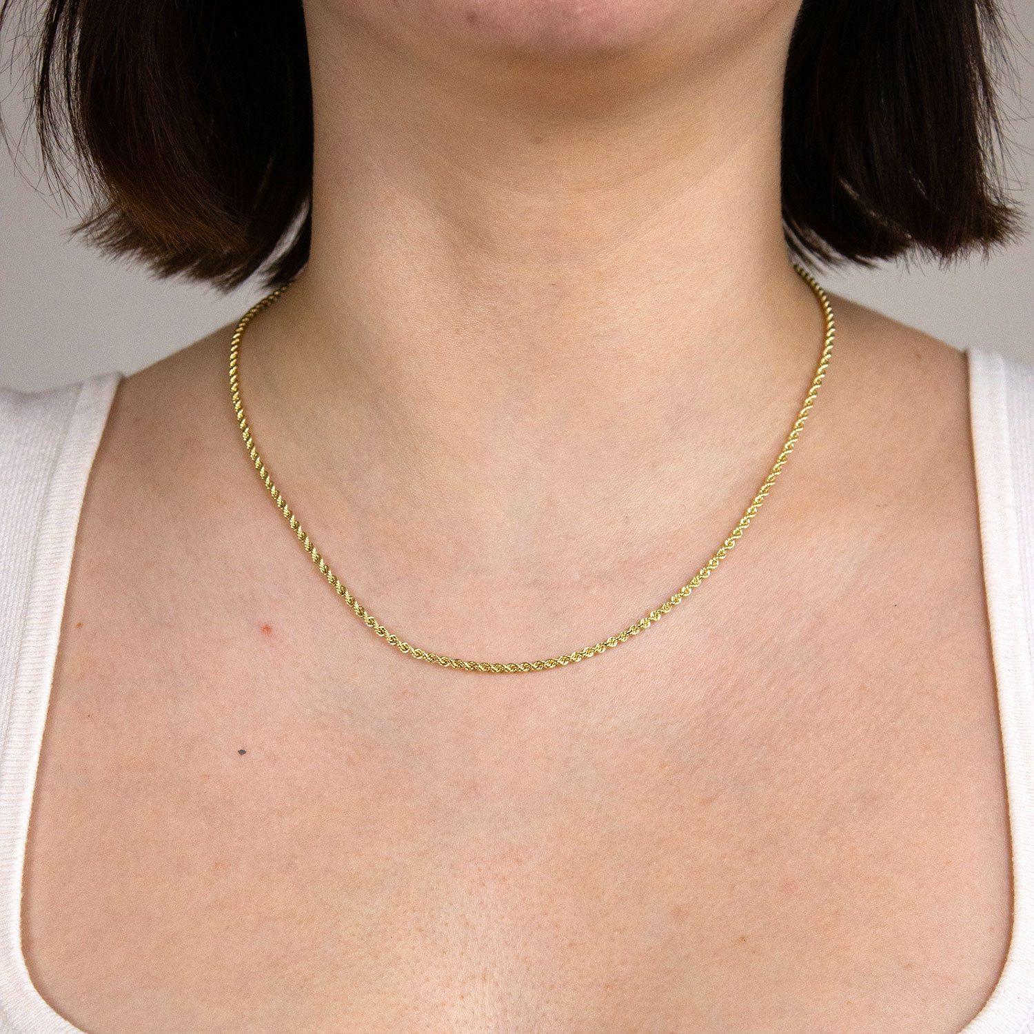 HOPLO Goldkette Goldkette Kordelkette massiv 1,7 mm - 585-14 Karat Gold Län günstig online kaufen