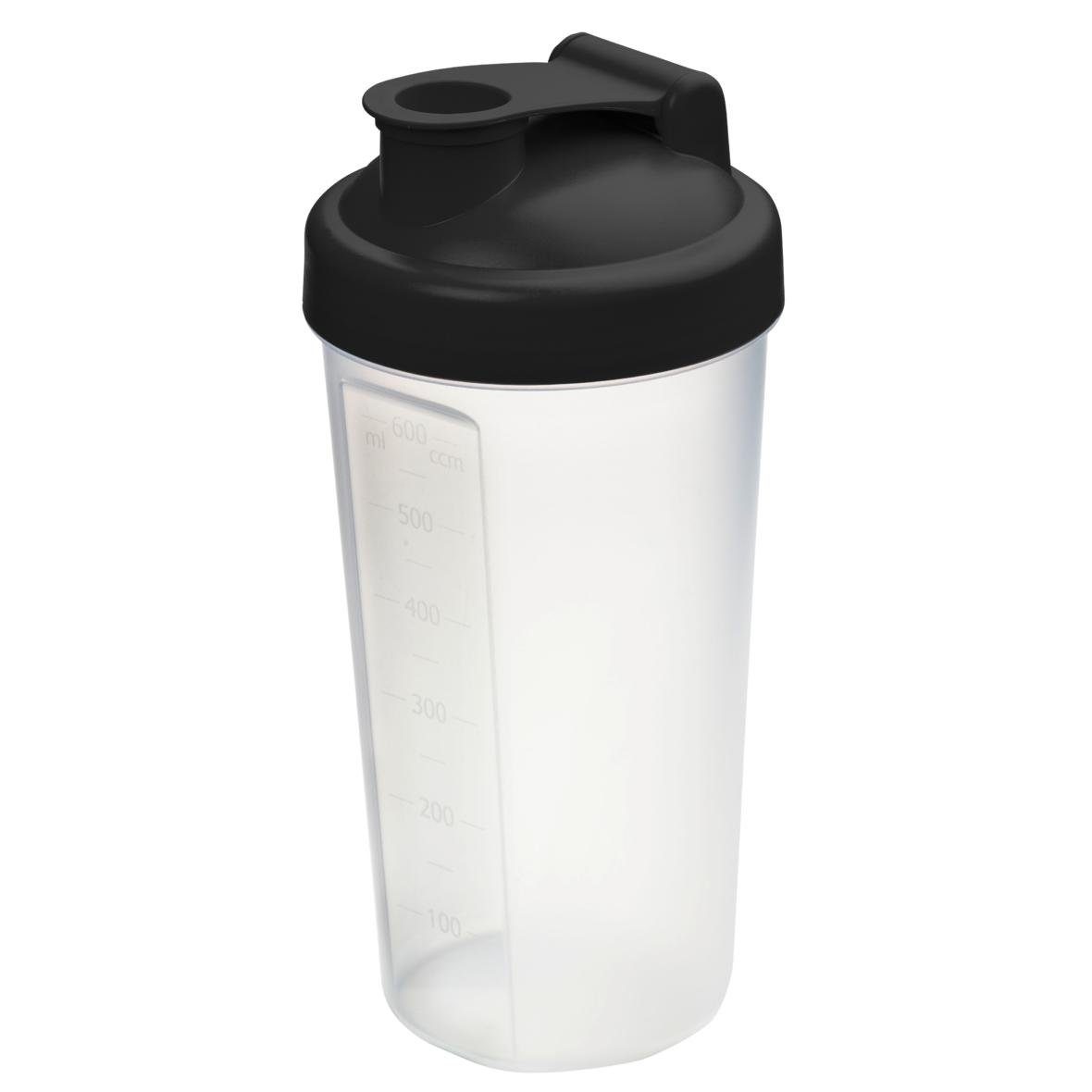 elasto Protein Shaker PROTEIN auslaufsicherer Fitness shaker 600 ml inkl. Sieb, Shaker für Eiweiß- & Sportgetränke, BPA-frei, einfache Reinigung