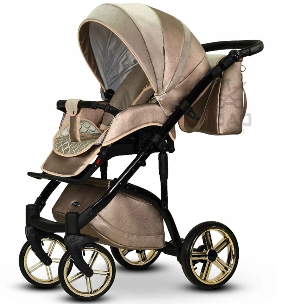 2 16 Vip 1 babies-on-wheels - Kombi-Kinderwagen in Farben Teile Champagner-Dekor - in Kinderwagen-Set 11 Lux