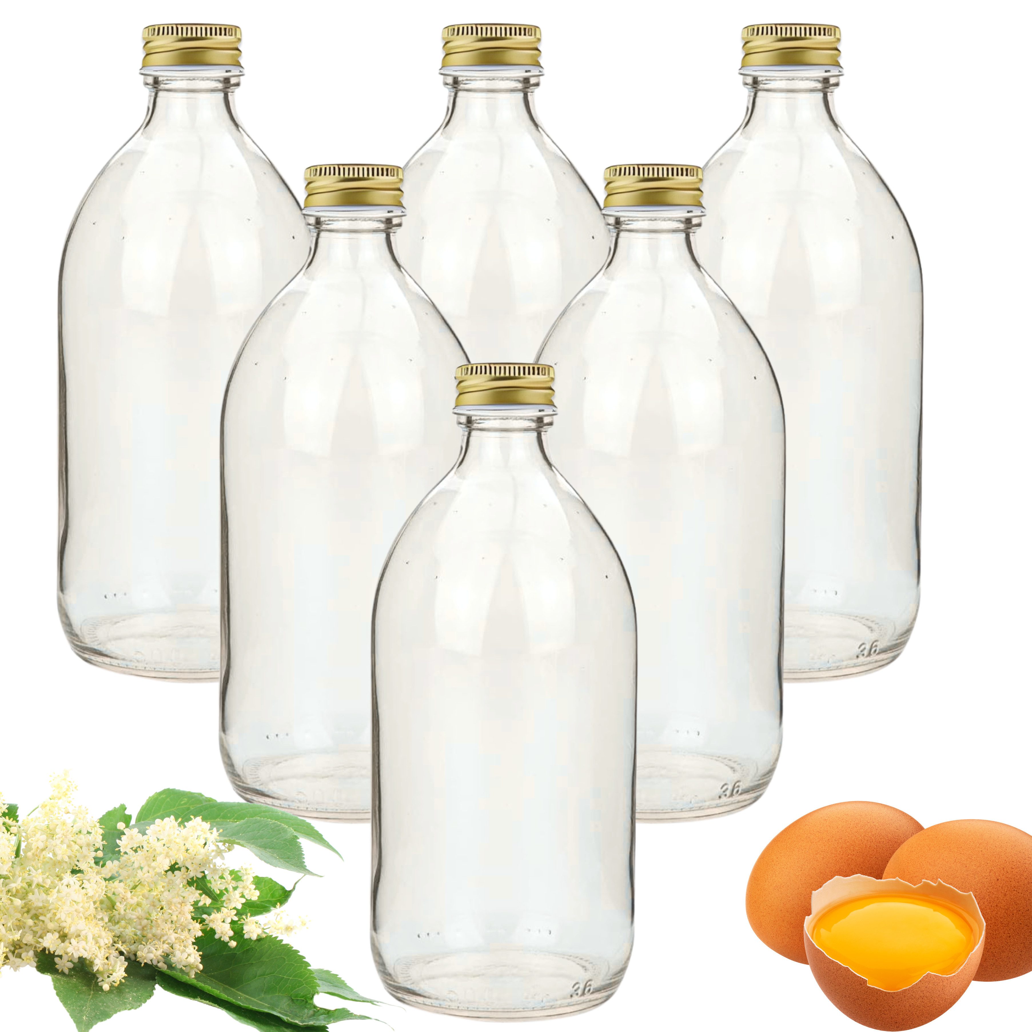 mikken Trinkflasche Sirupflasche 250 ml leere Glasflasche zum Befüllen, als 4er, 6er oder 10er Set, made in Europe