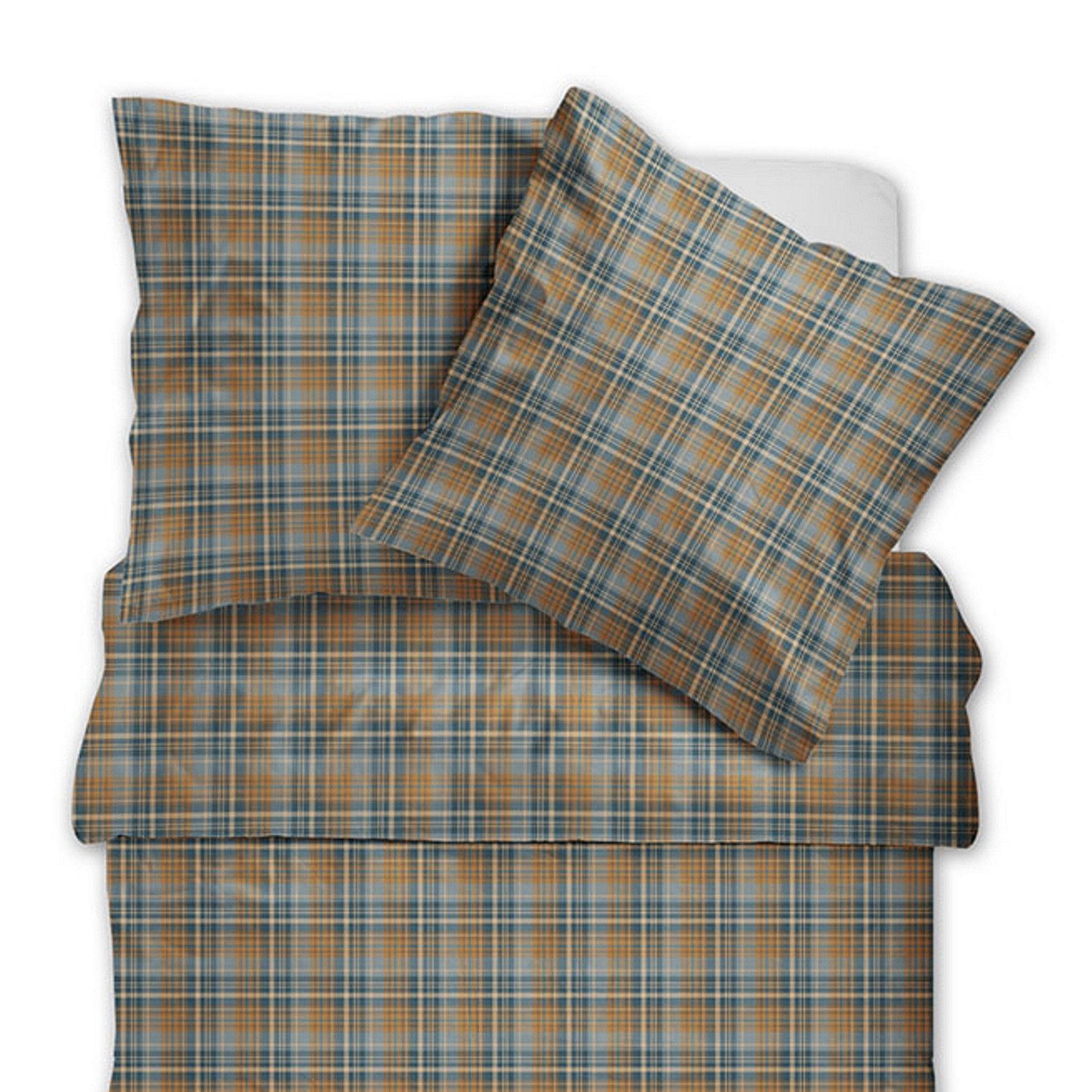 Dormabell Bettwäsche Dormabell Flanell Bettwäsche 11475 kariert natur, blau günstig online kaufen