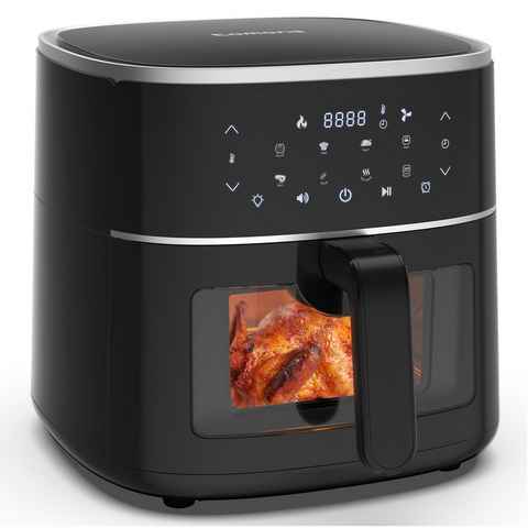 Tomons Heißluftfritteuse 6L Airfryer, Digitales Touchscreen, Sichtfenster, Antihaftkorb, 1500,00 W, spülmaschinengeeignet