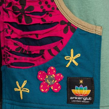 ankerglut Kapuzenfleecejacke Multicolor ANKERGLUT #nepalliebe FLOWER POWER WOMEN CS Auch in großen Größen erhältlich