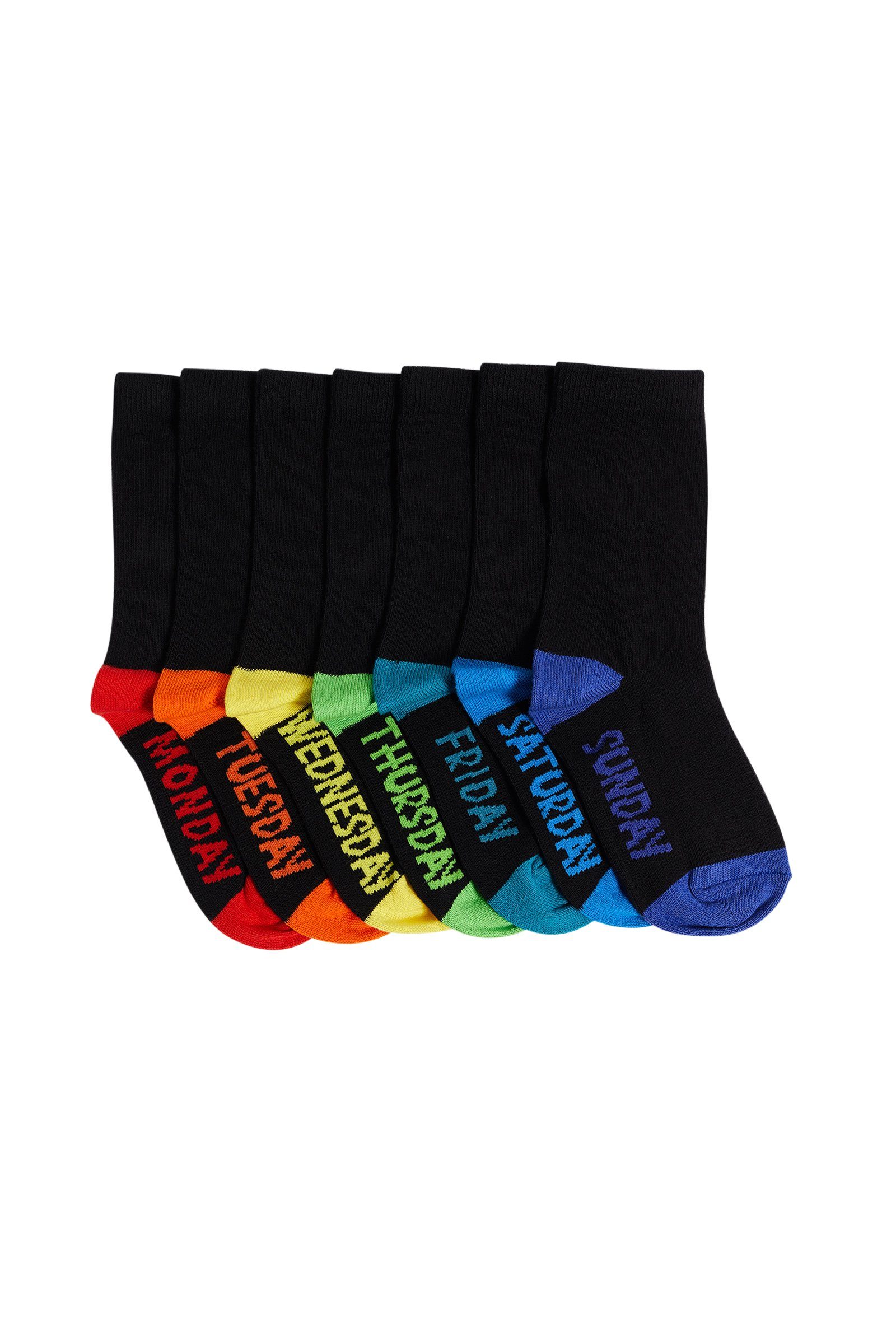 Schwarz (7-Paar) Socken WE Fashion