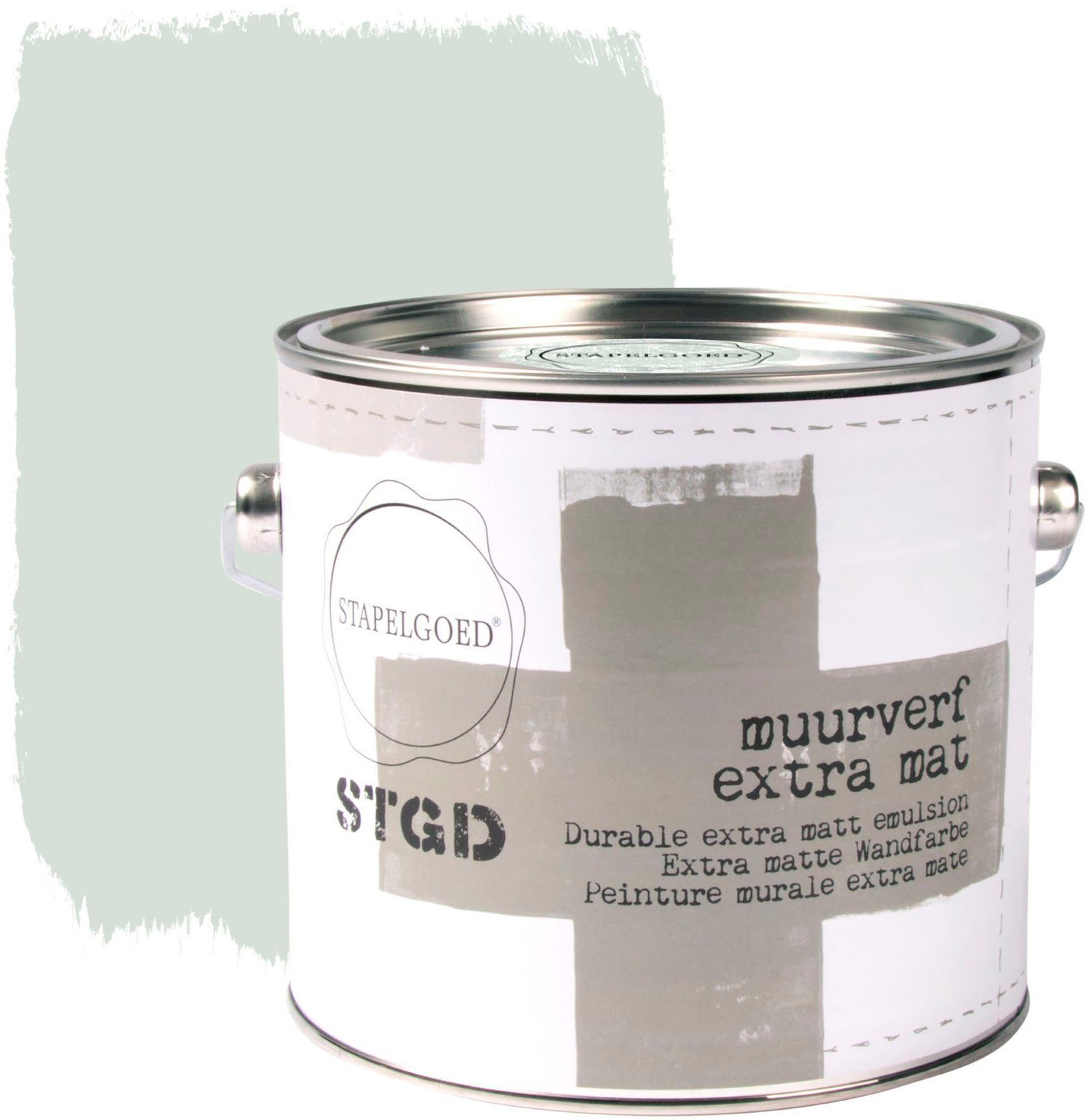 Grün STGD Liter extra waschbeständig, matt, Dew und muurverf, Wandfarbe Early STAPELGOED hochdeckend 2,5
