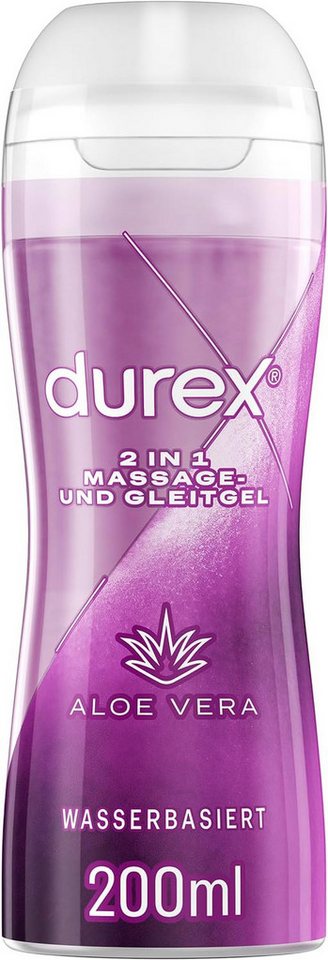 durex Gleitgel 2 in 1 Massage- und Gleitgel Aloe Vera 200 ml, 1-tlg., mit geschmeidiger Textur für Ganzkörpermassagen & Intimbereich