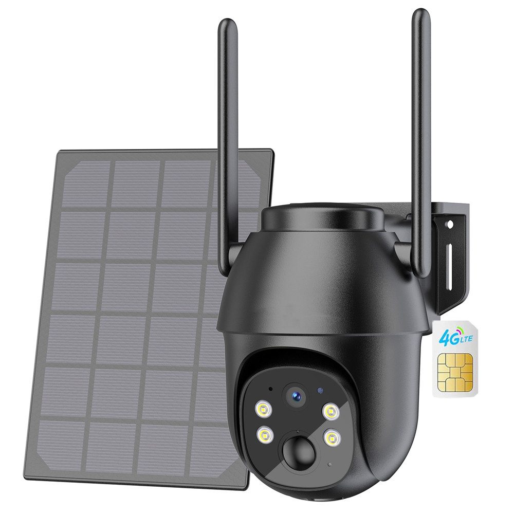 Topcony Überwachungskamera 4G LTE Überwachungskamera Aussen mit SIM Karte (Campingbus, Farm, Außenbereich, Wald, Aussen, Straße, 1-tlg., Menschenerkennung Automatische Verfolgung Cloud/TF-Speicher)