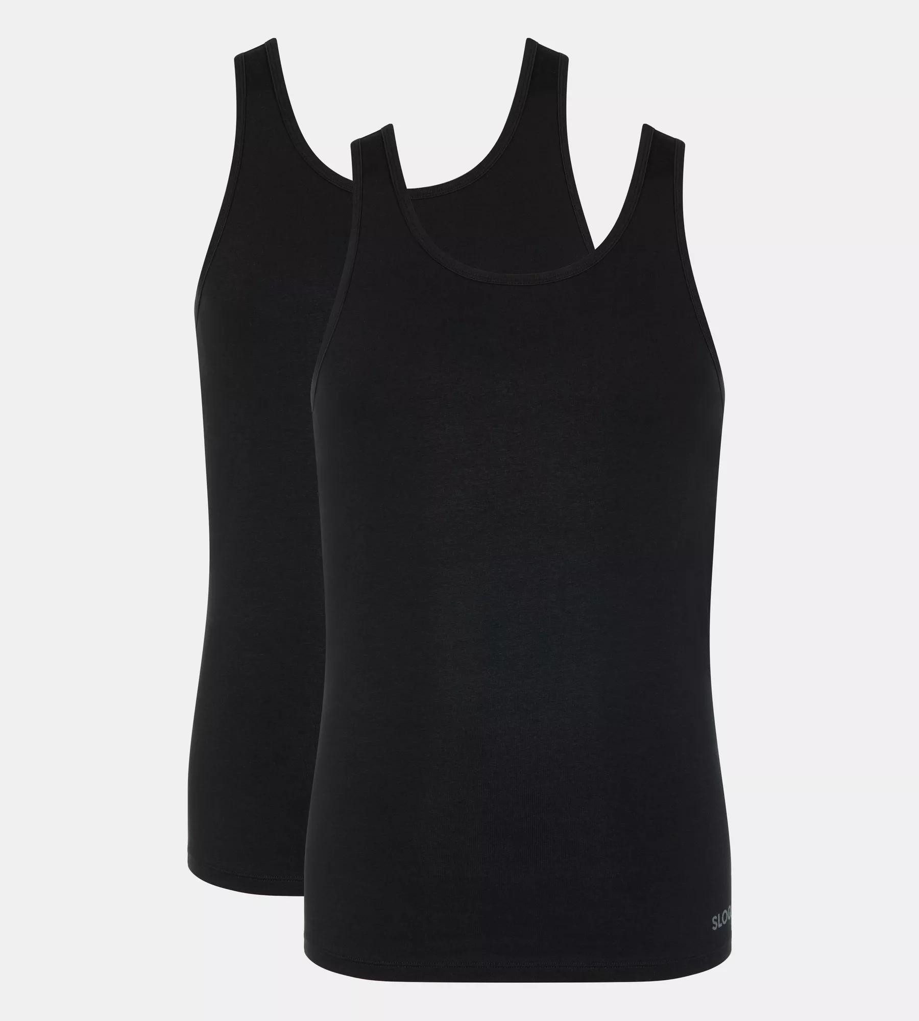 sloggi Tanktop men GO ABC 2.0 (2er Pack) Rundhalsausschnitt, ärmellos, Regular Fit, Baumwollmischung