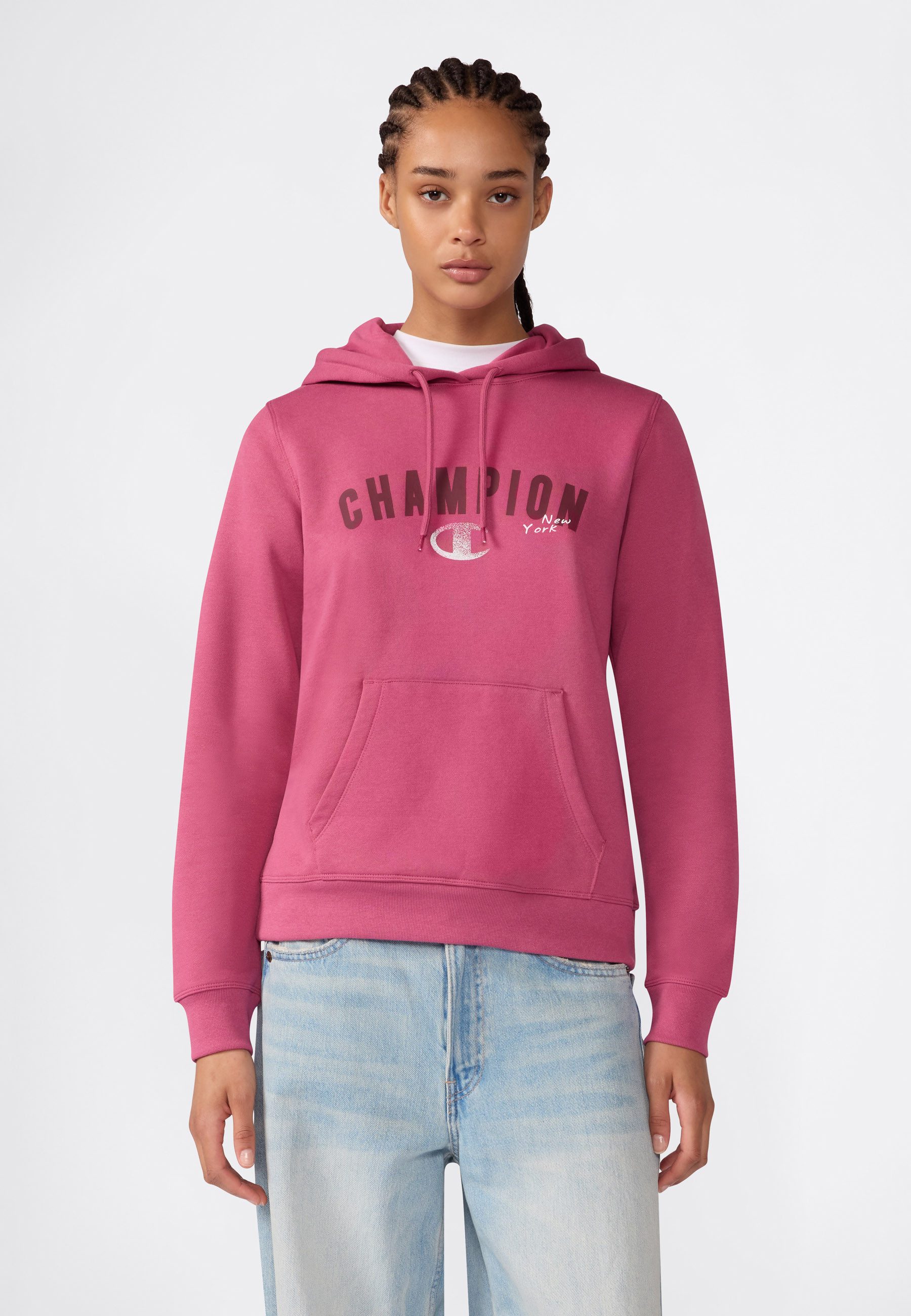 Champion Kapuzensweatshirt SPORTWEAR HOODIE Slim Fit Langarm-Design, aus Baumwolle und Polyester