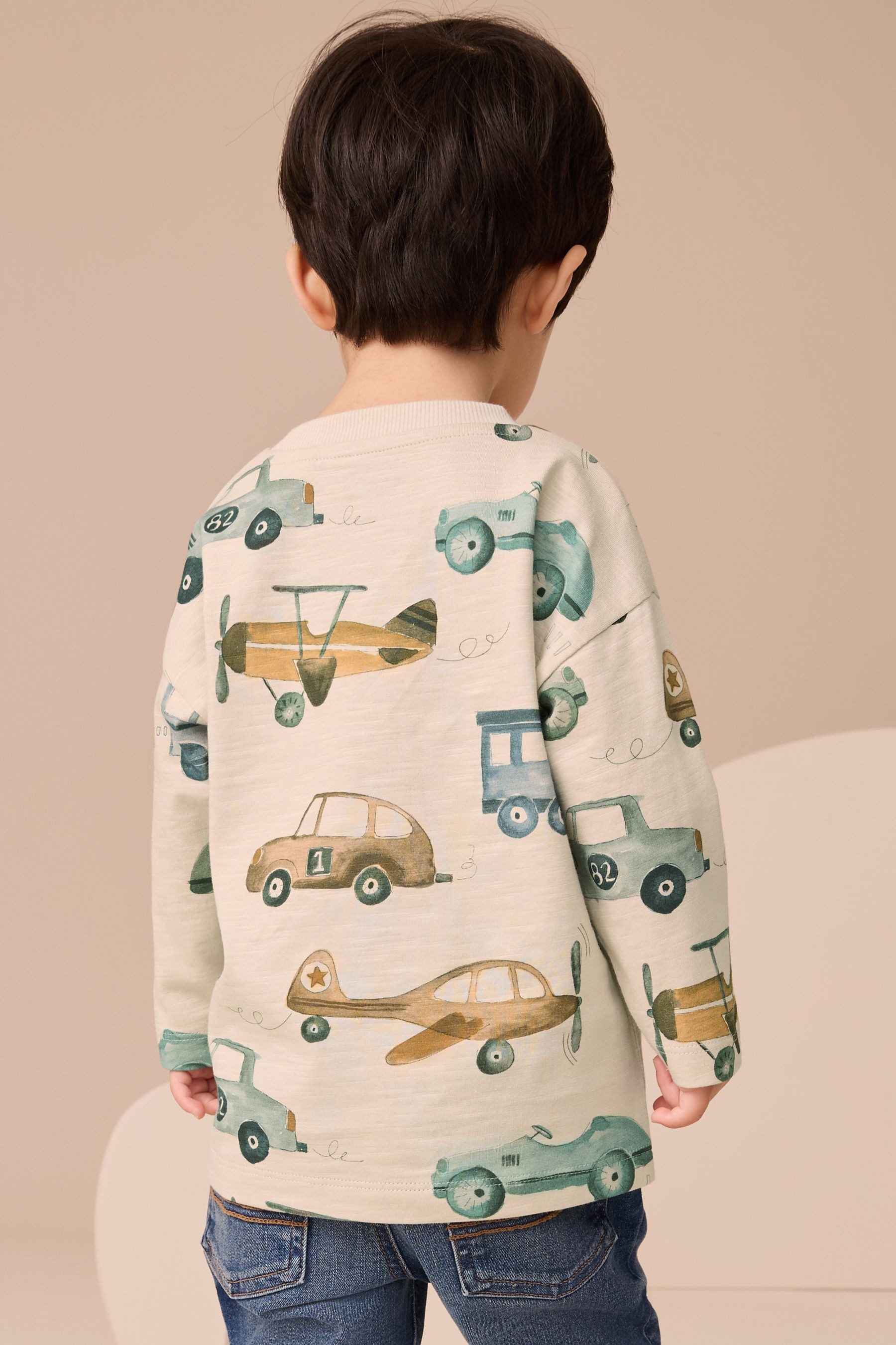 Next Langarmshirt Langarmshirt mit durchgehendem Print, günstig online kaufen