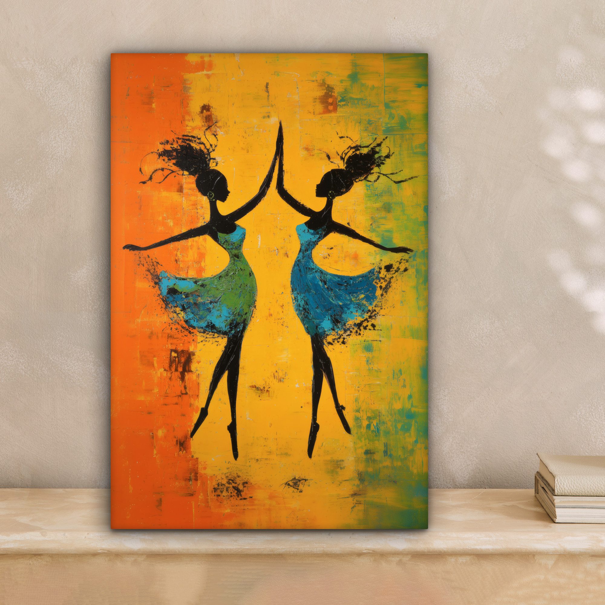 OneMillionCanvasses® Leinwandbild Tanzen - Frauen - Farbtextur, Fotodruck ( günstig online kaufen