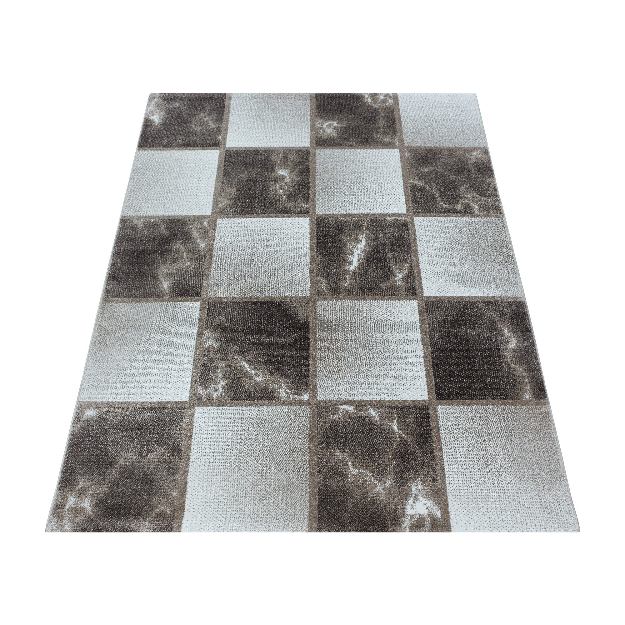 Carpettex Frisé-Teppich Kariert Design, Läufer, Höhe: günstig online kaufen