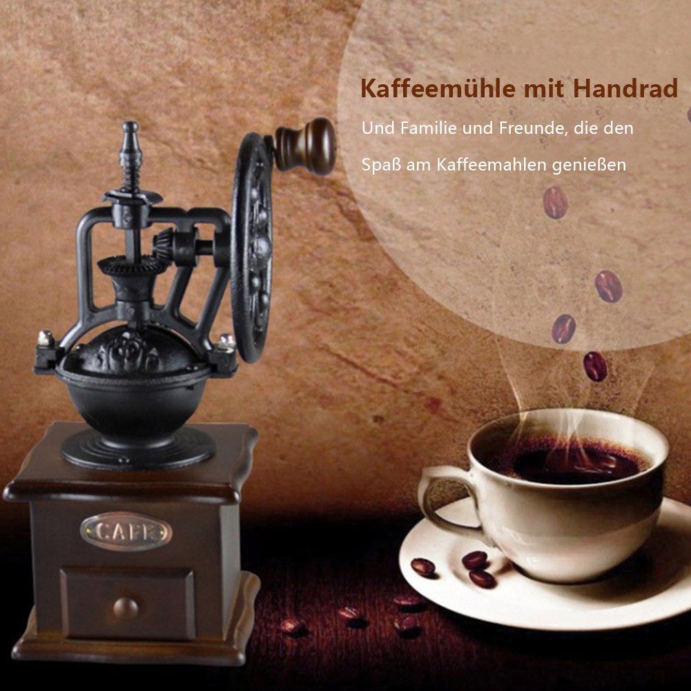 Handkurbel, mit Einstellbare Kaffeemühle Dicke Tragbare Vintage-Kaffeemühle TWSOUL Handkurbel-Kaffeemaschine,