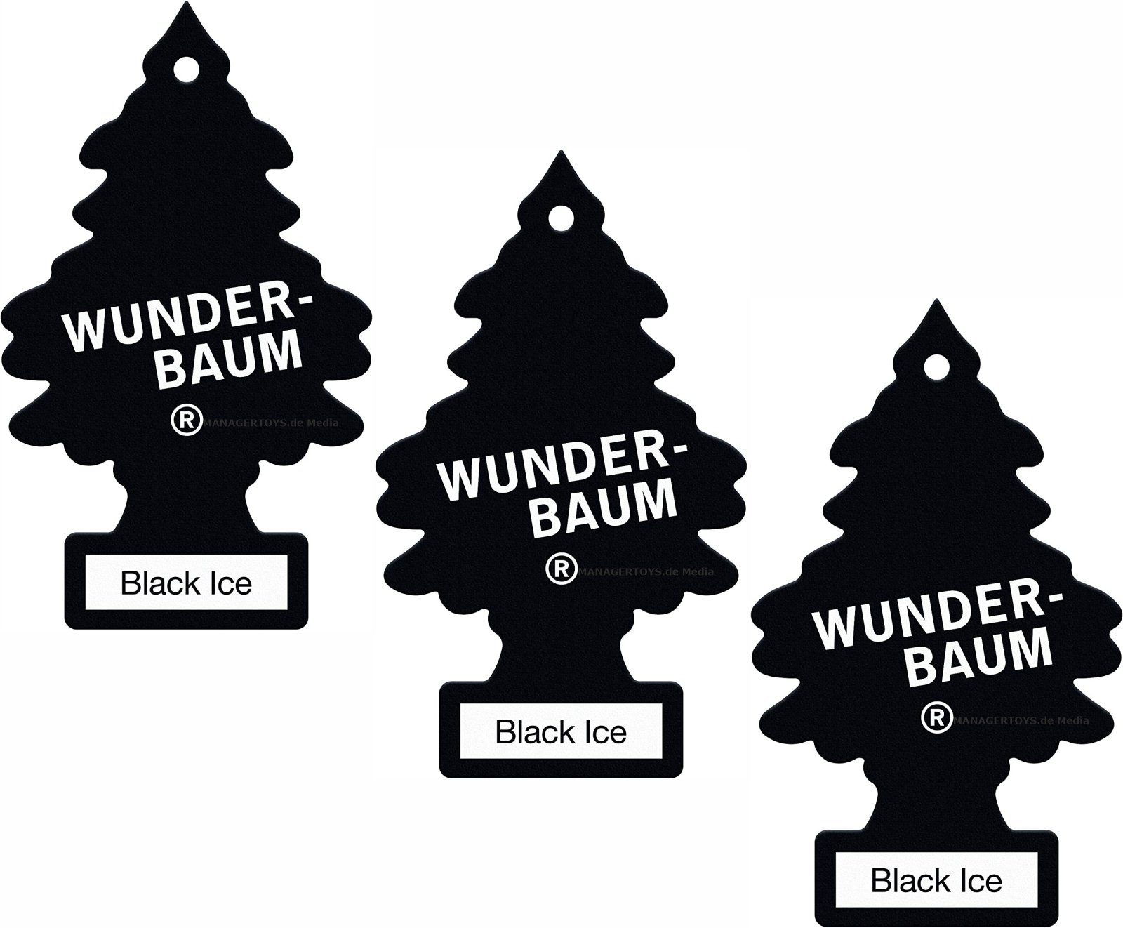 Wunder-Baum Raumduft Black Ice 3er Duftbäumchen Wunderbaum 3 Set Lufterfrischer