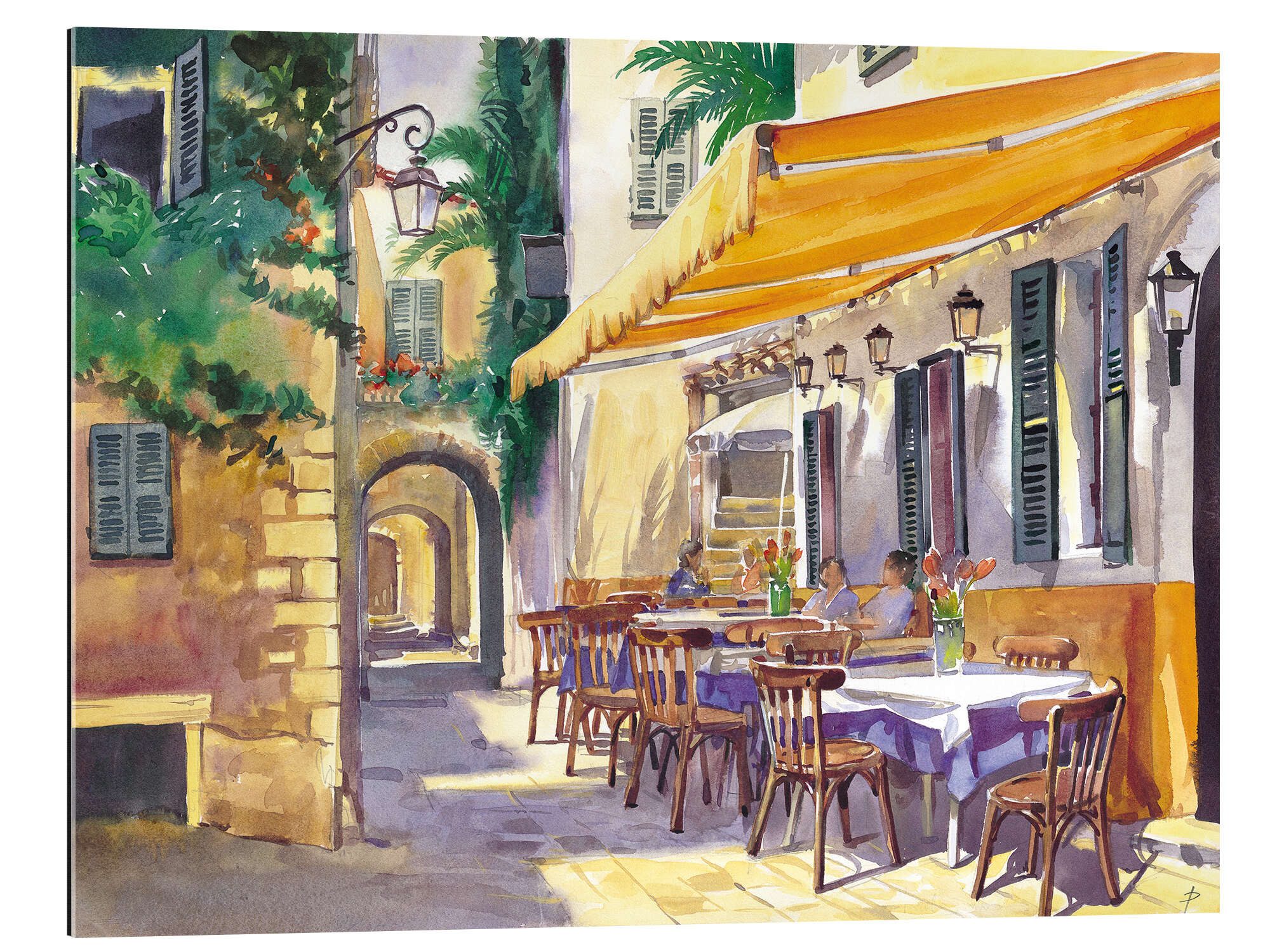Posterlounge XXL-Wandbild Paul Simmons, Café in der Provence, Rustikal Malerei