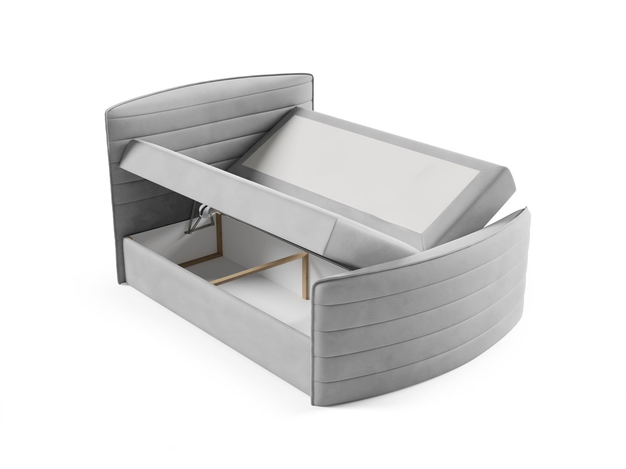 Fun Möbel Boxbett Schlafzimmerbett AMBRA in Stoff Elisa Velvet (inkl. Topper), inkl. Bettkästen