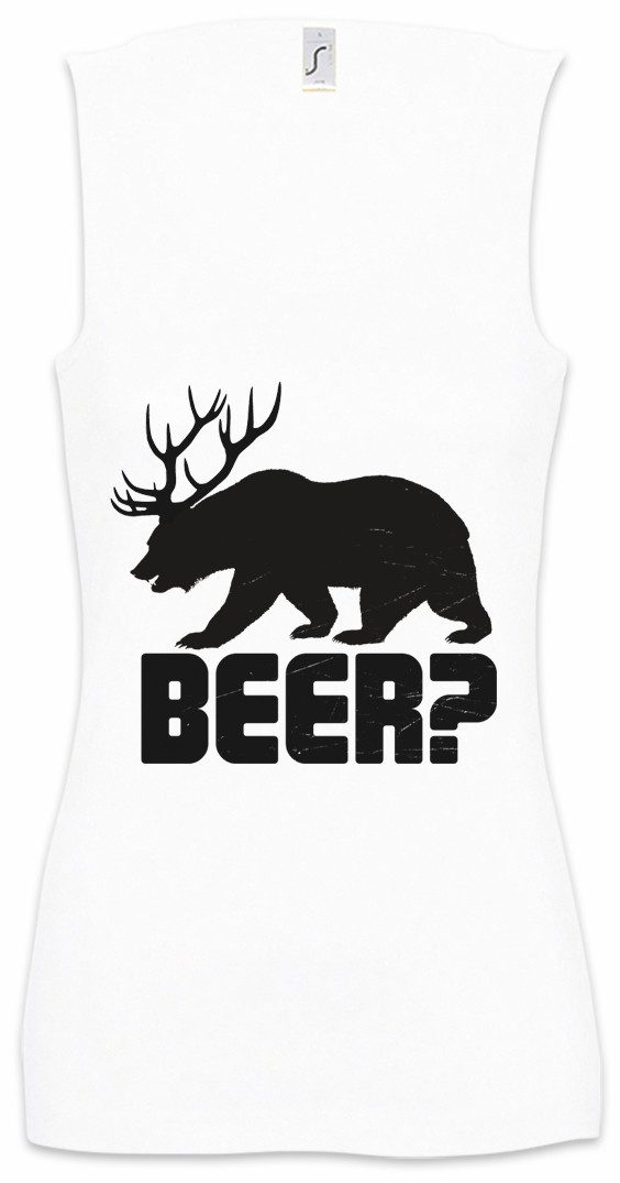 Urban Backwoods Tanktop Beer Ärmelloses Damen T-Shirt Bier Hirsch Reh Jagd Jäger Bär Geweih Fun Hunt Antlers Hunter